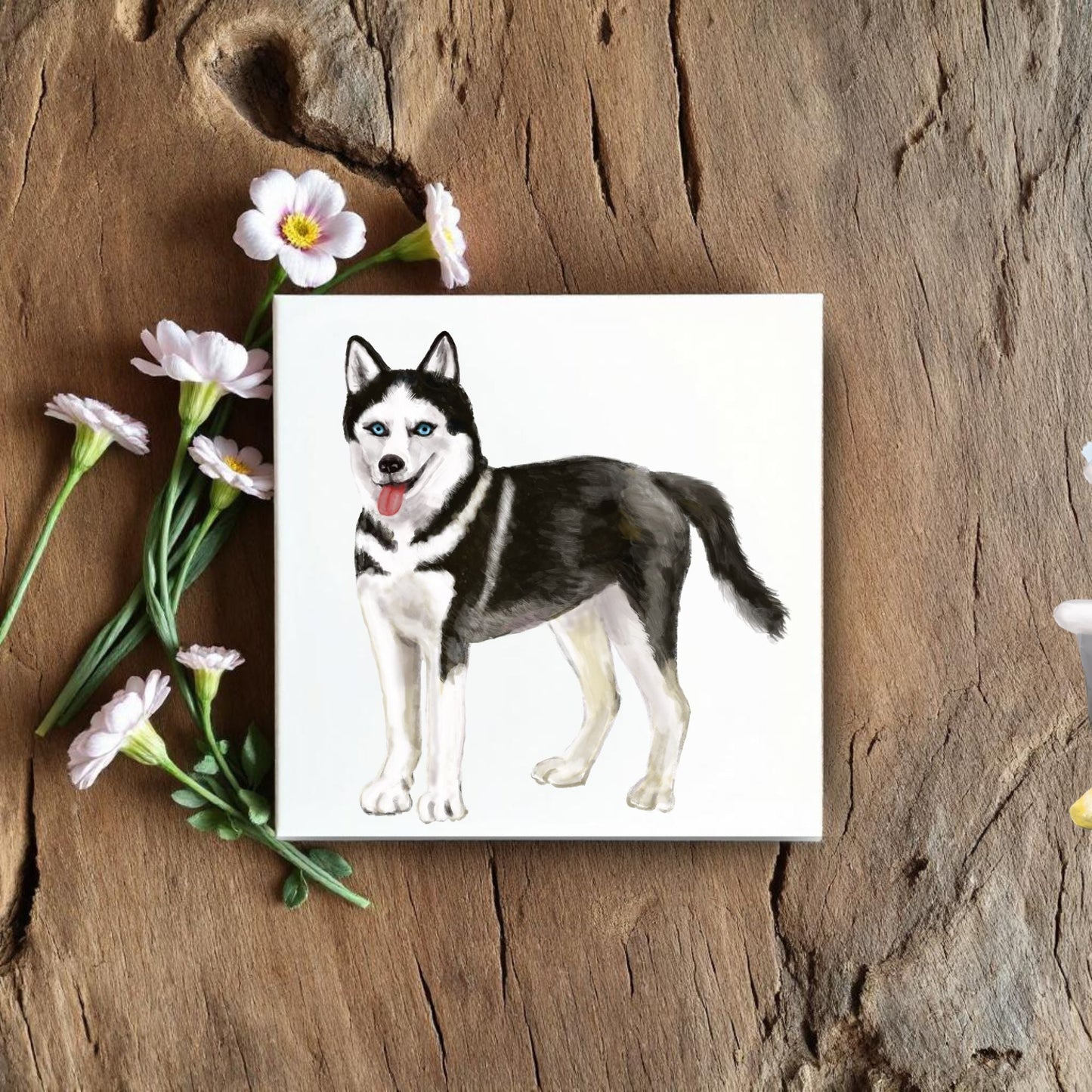 Siberian Husky Ceramic Tile - MerikaArt