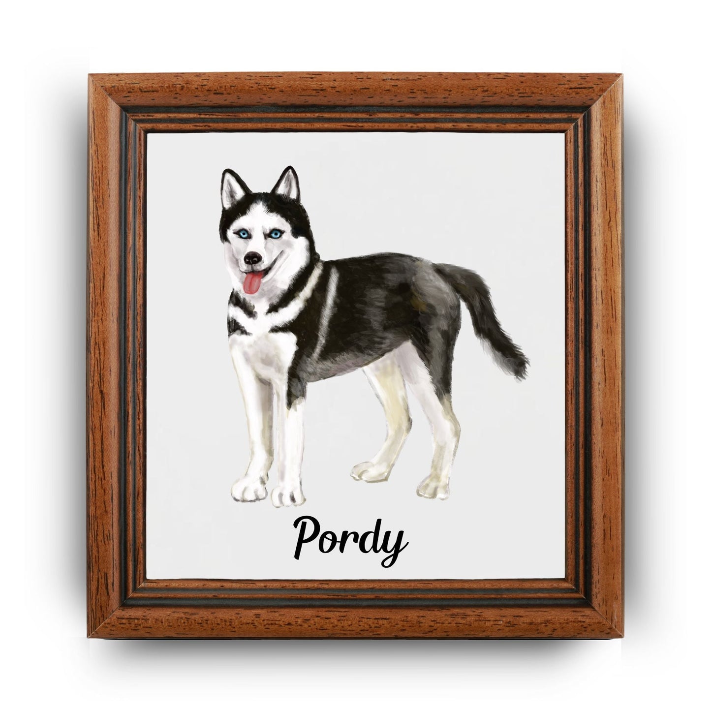 Siberian Husky Ceramic Tile - MerikaArt