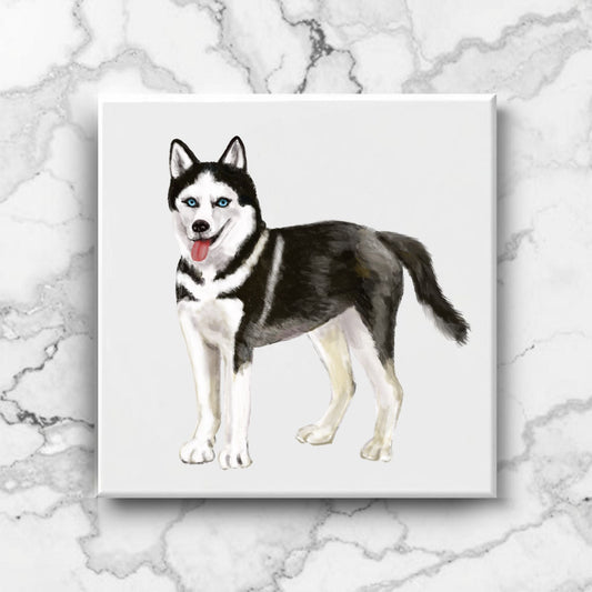 Siberian Husky Ceramic Tile - MerikaArt