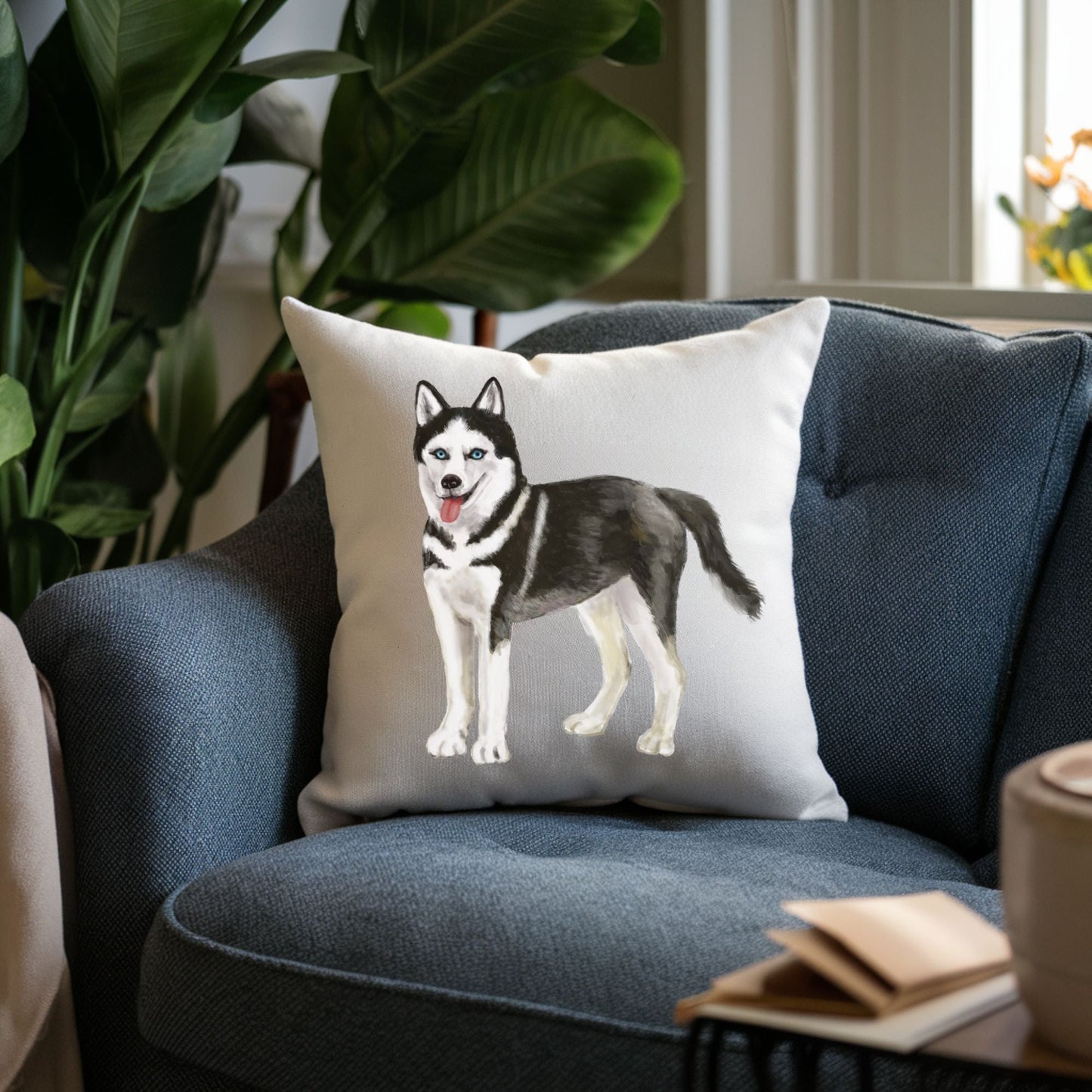 Siberian Husky Pillow - MerikaArt