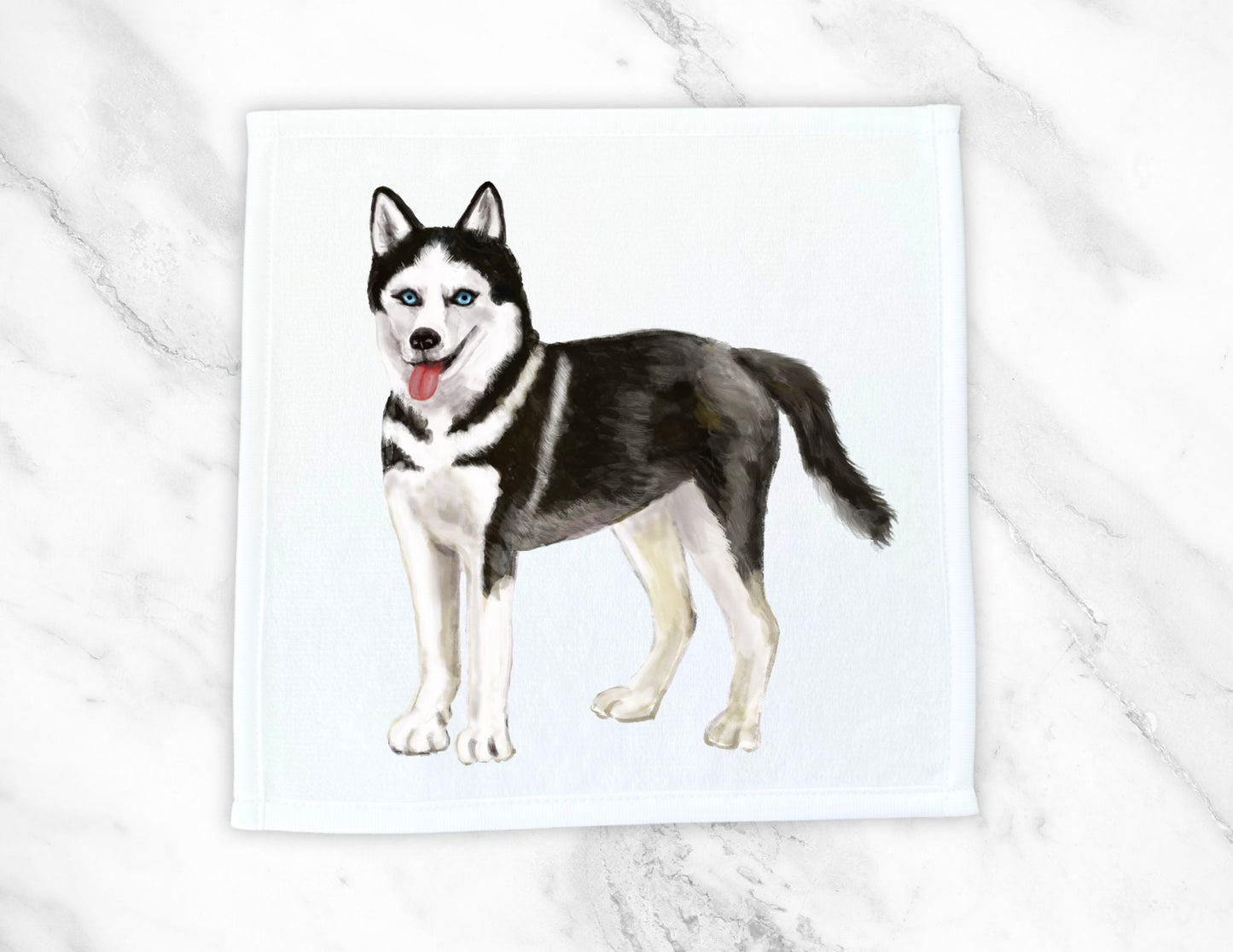 Siberian Husky Washcloth - MerikaArt