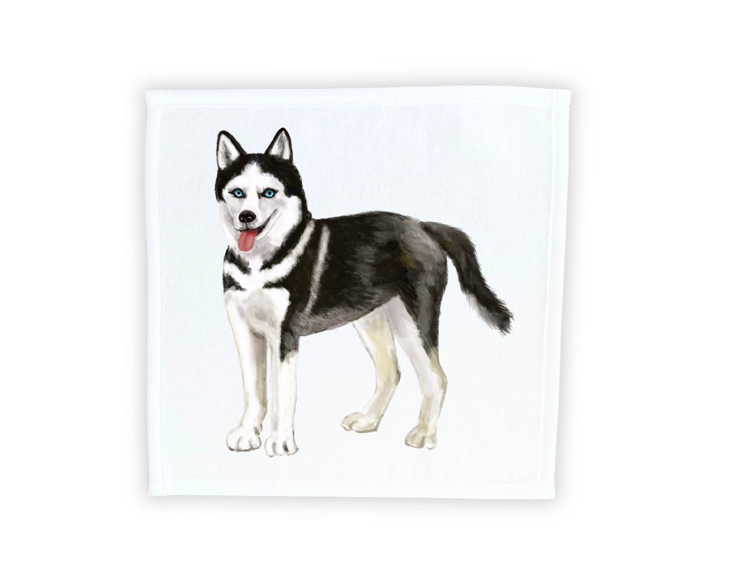 Siberian Husky Washcloth - MerikaArt