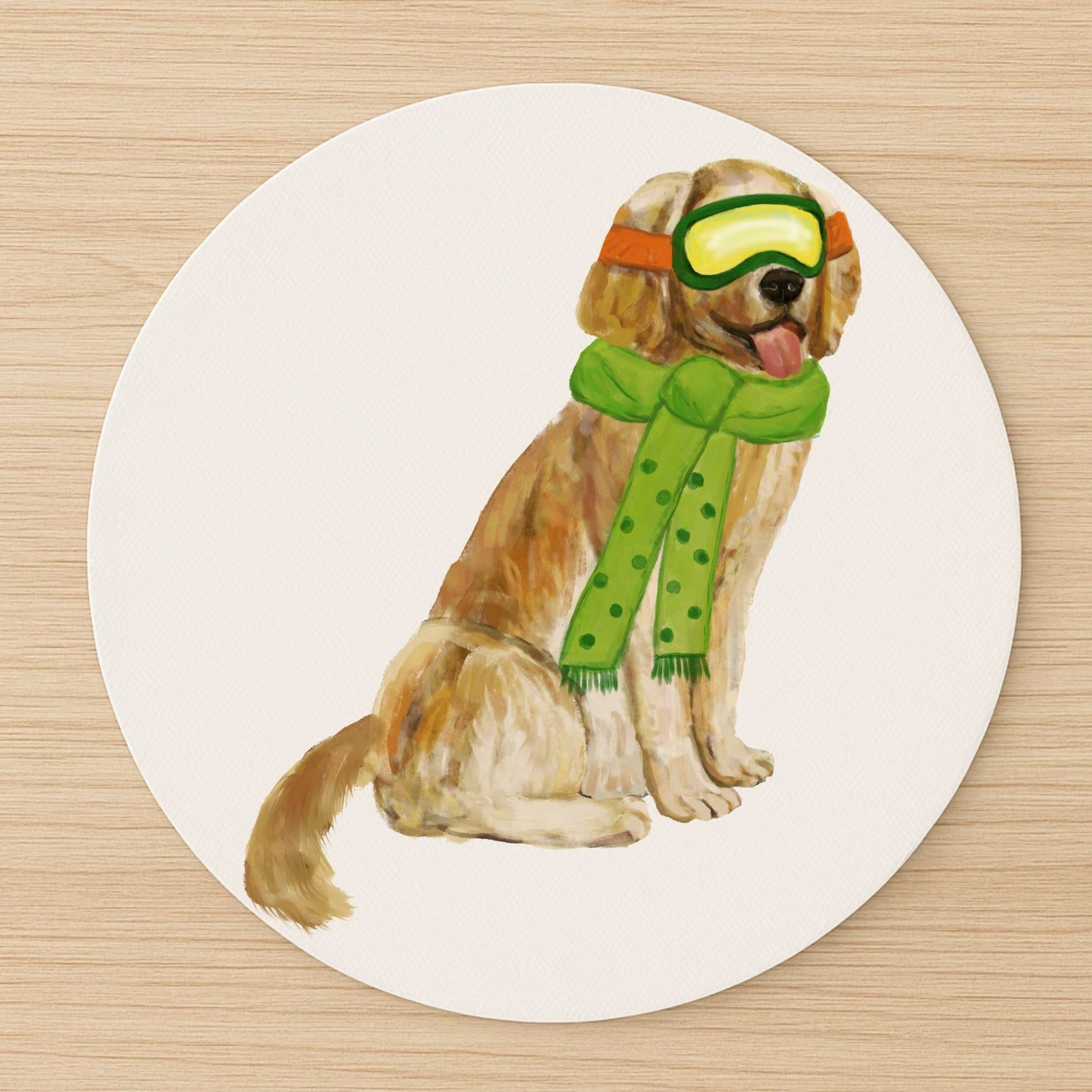 Ski Golden Retriever Mousepad - MerikaArt