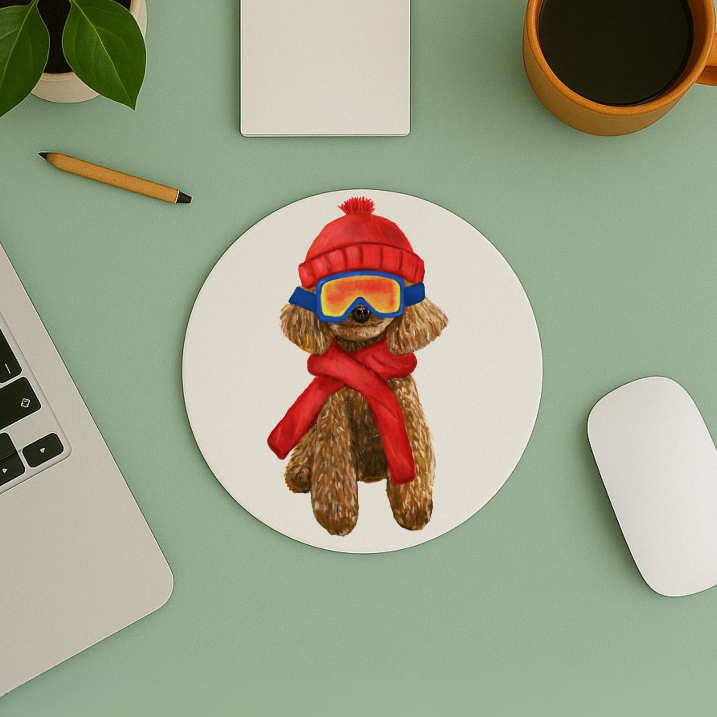 Ski Poodle Mousepad - MerikaArt