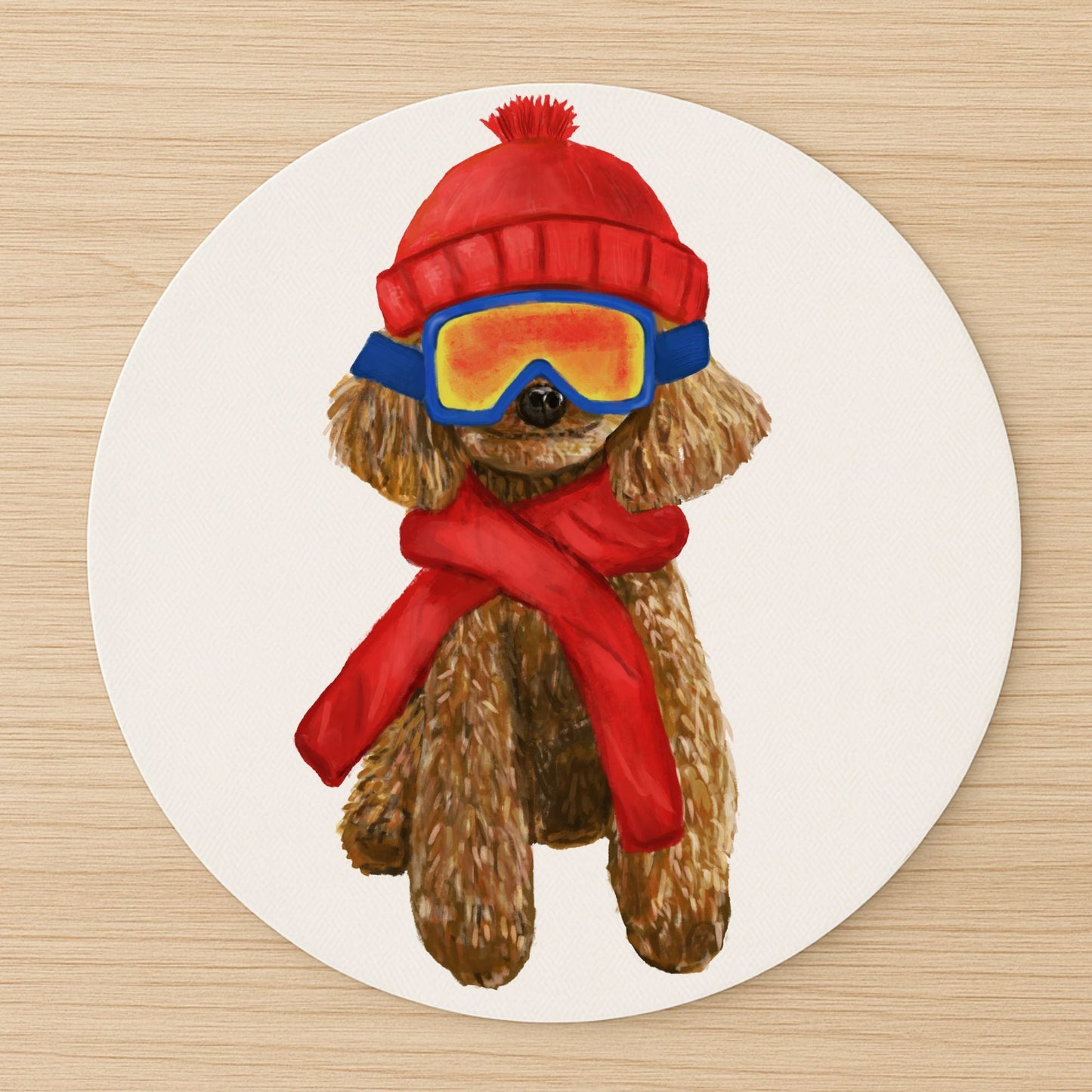 Ski Poodle Mousepad - MerikaArt