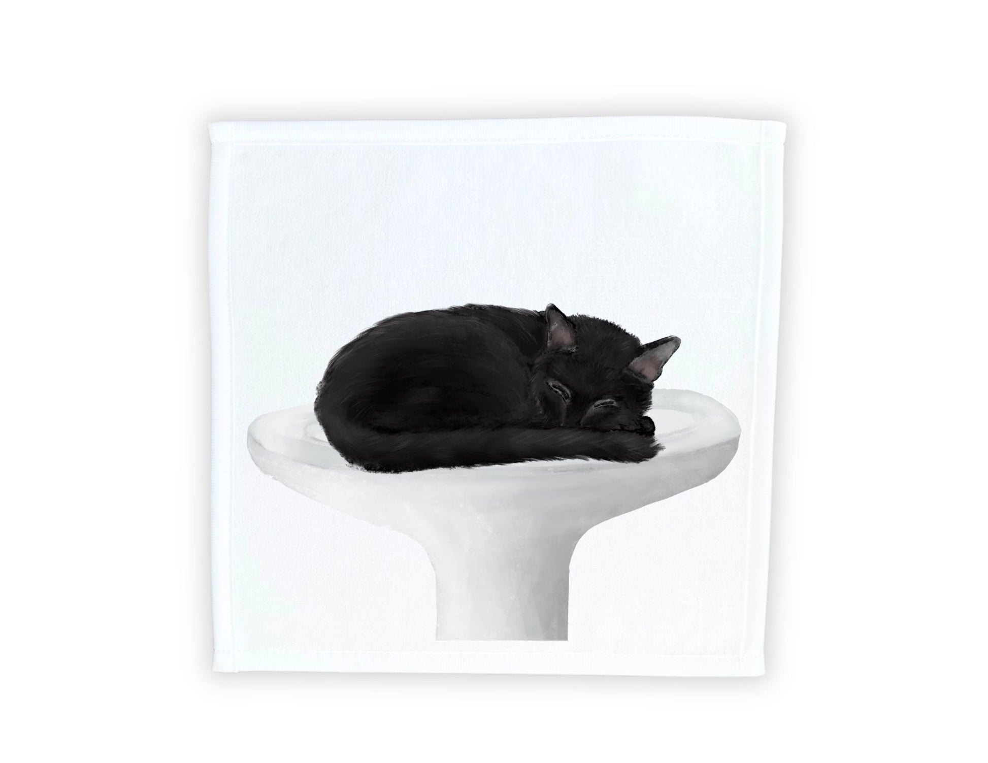 Sleeping Cat on Sink Washcloth - MerikaArt
