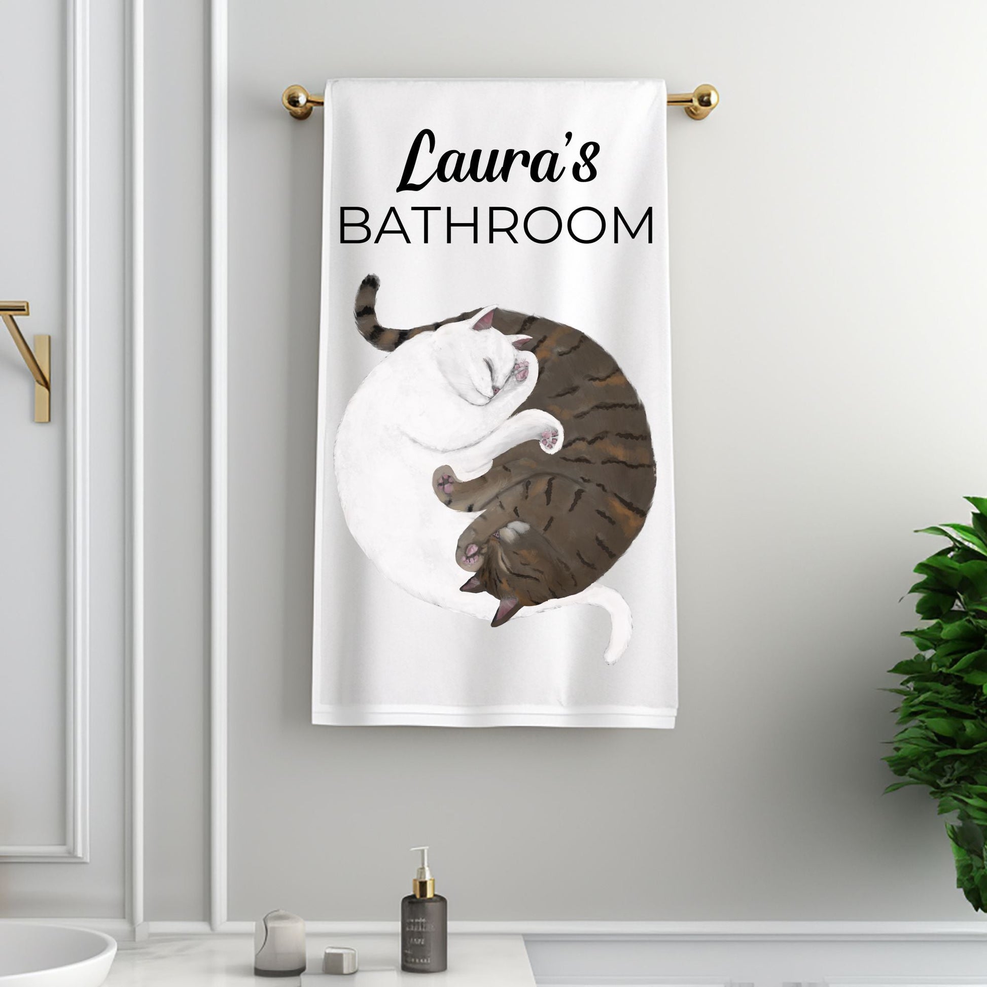 Sleeping Cats Bathroom Towel - MerikaArt