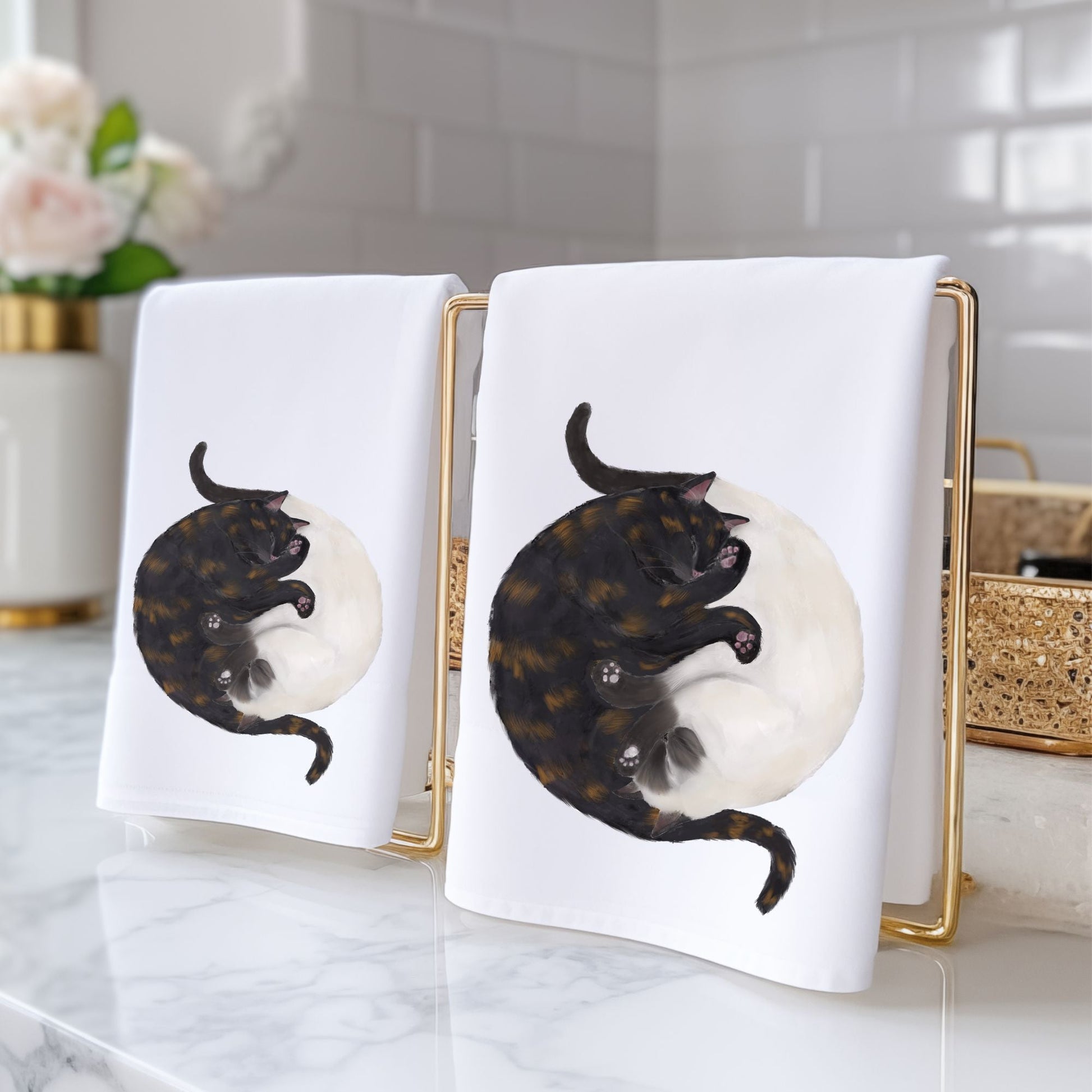 Sleeping Cats Bathroom Towel - MerikaArt
