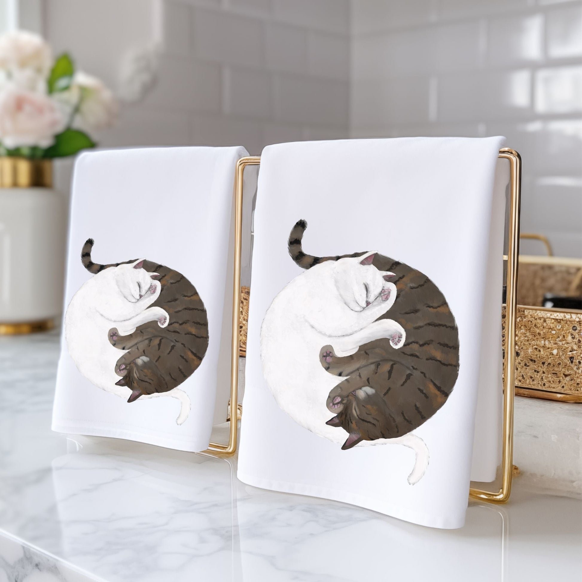 Sleeping Cats Bathroom Towel - MerikaArt