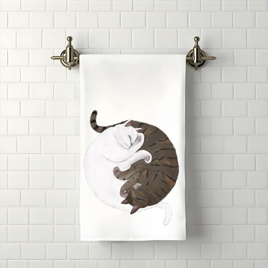 Sleeping Cats Bathroom Towel - MerikaArt