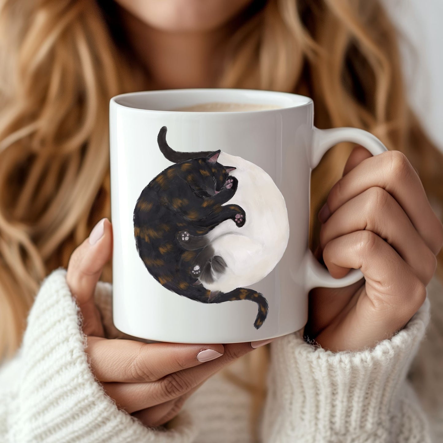 Sleeping Cats Ceramic Coffee Mug - MerikaArt