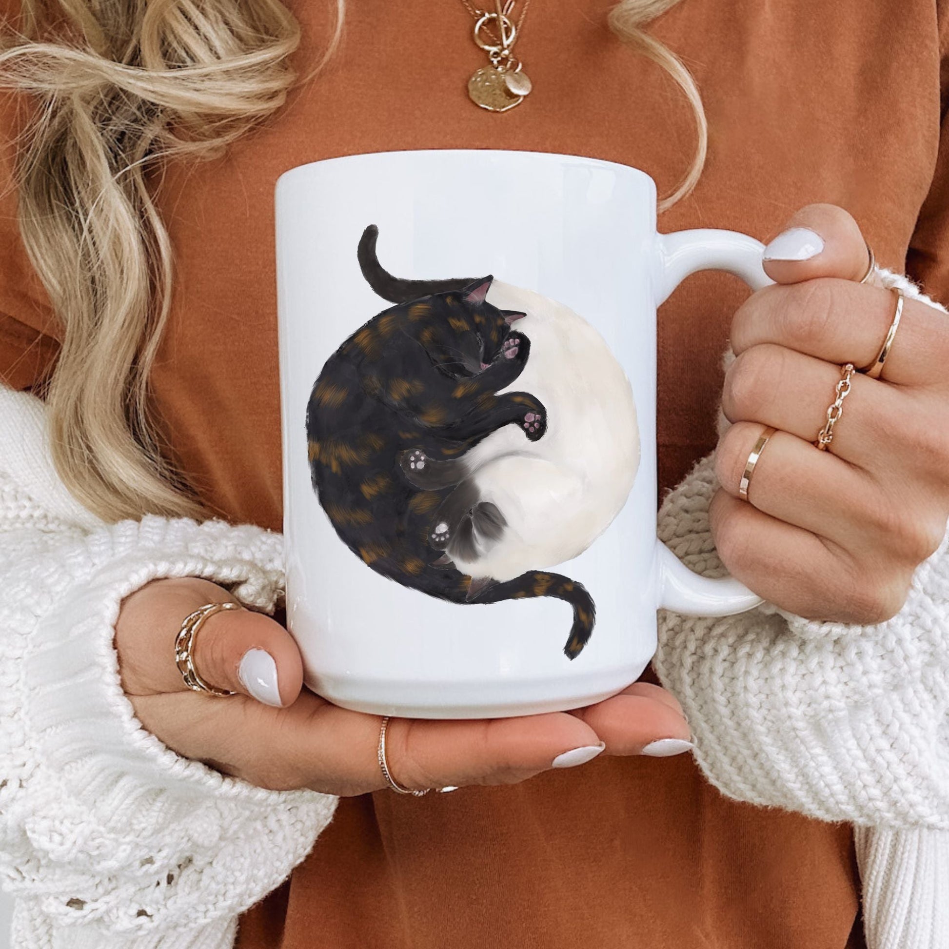 Sleeping Cats Ceramic Coffee Mug - MerikaArt