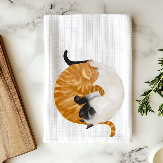 Sleeping Cats Kitchen Towel - MerikaArt