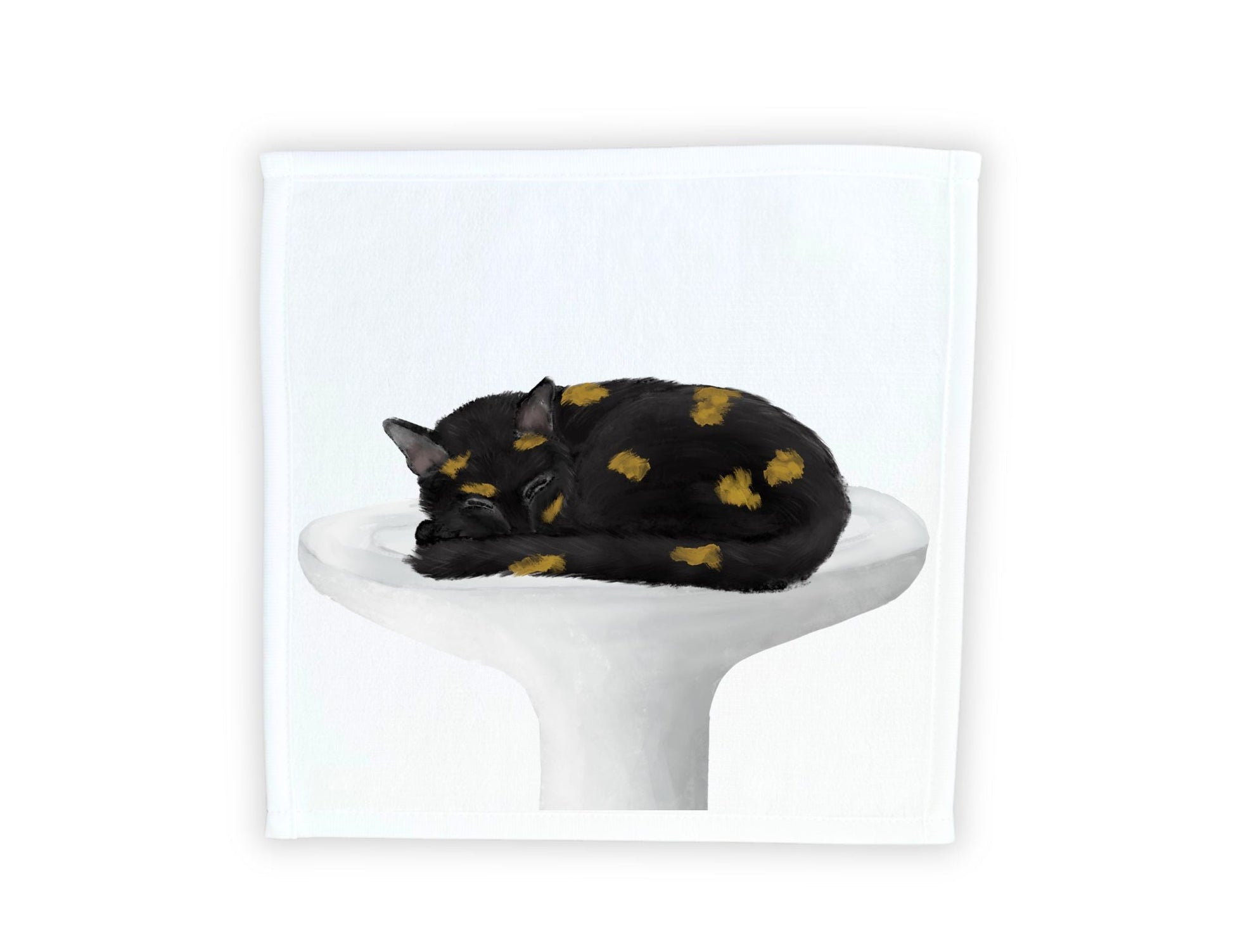 Sleeping Tortoiseshell Cat Washcloth - MerikaArt