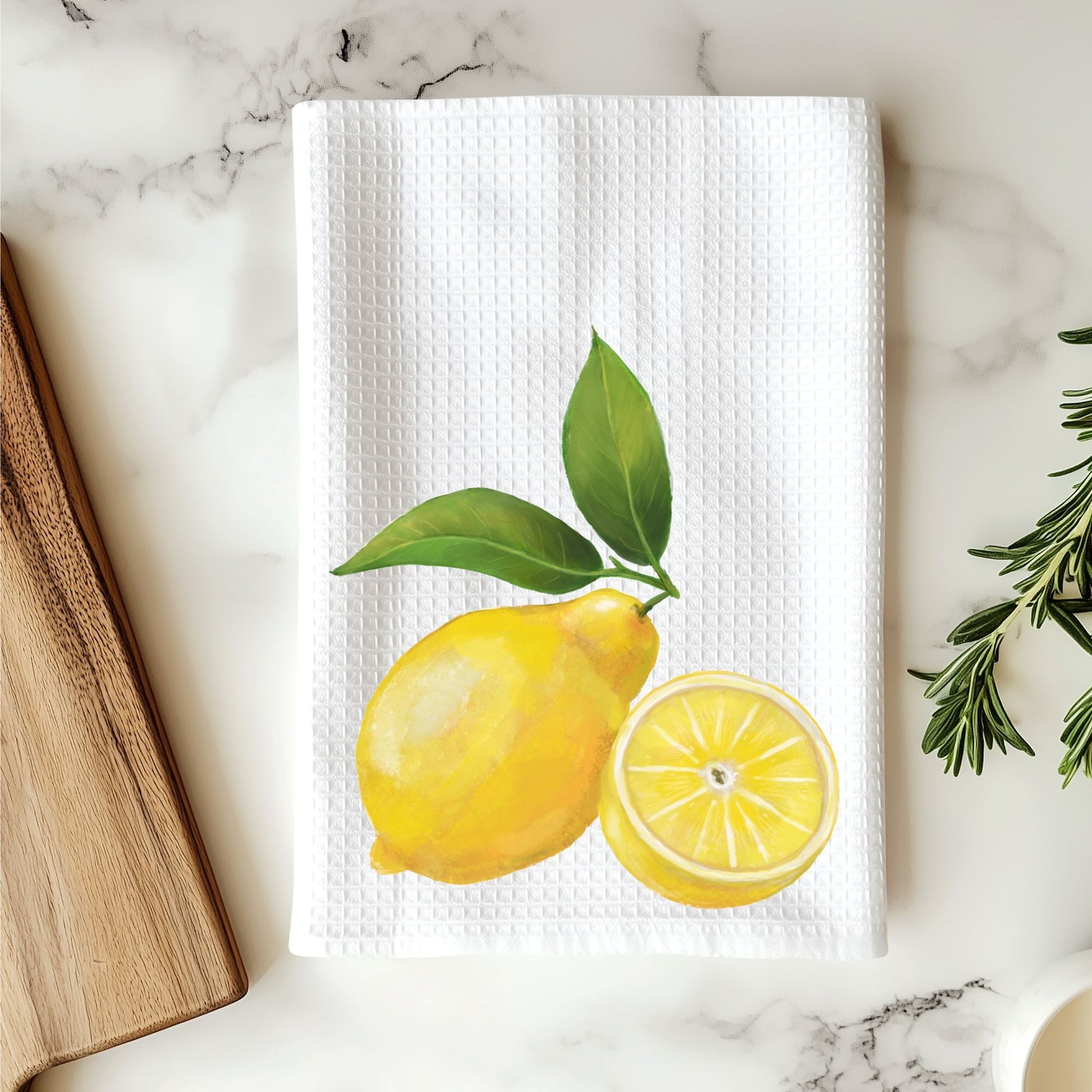 Sliced Lemon Kitchen Towel - MerikaArt