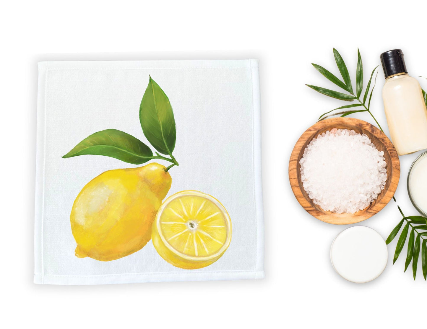 Sliced Lemon Washcloth - MerikaArt