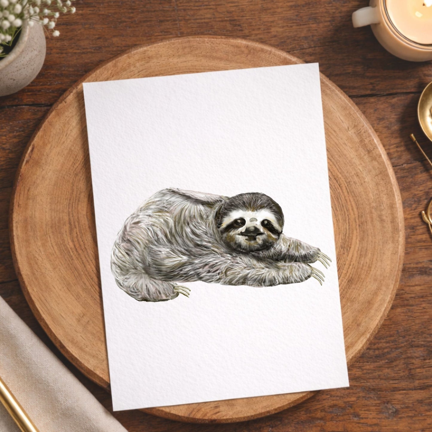 Sloth Postcard - MerikaArt