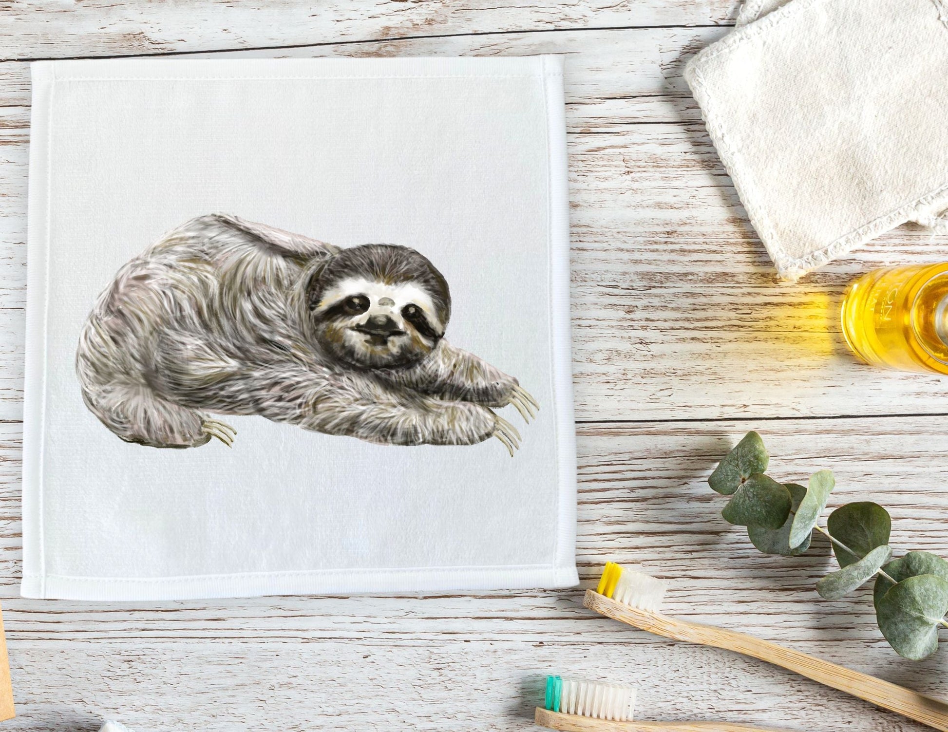 Sloth Washcloth - MerikaArt