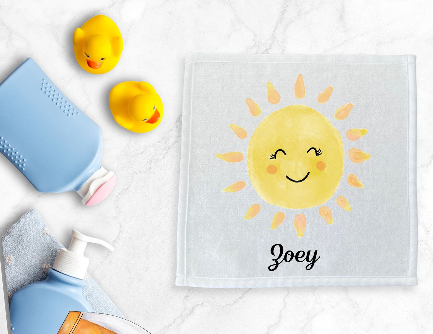 Smiling Sun Washcloth - MerikaArt