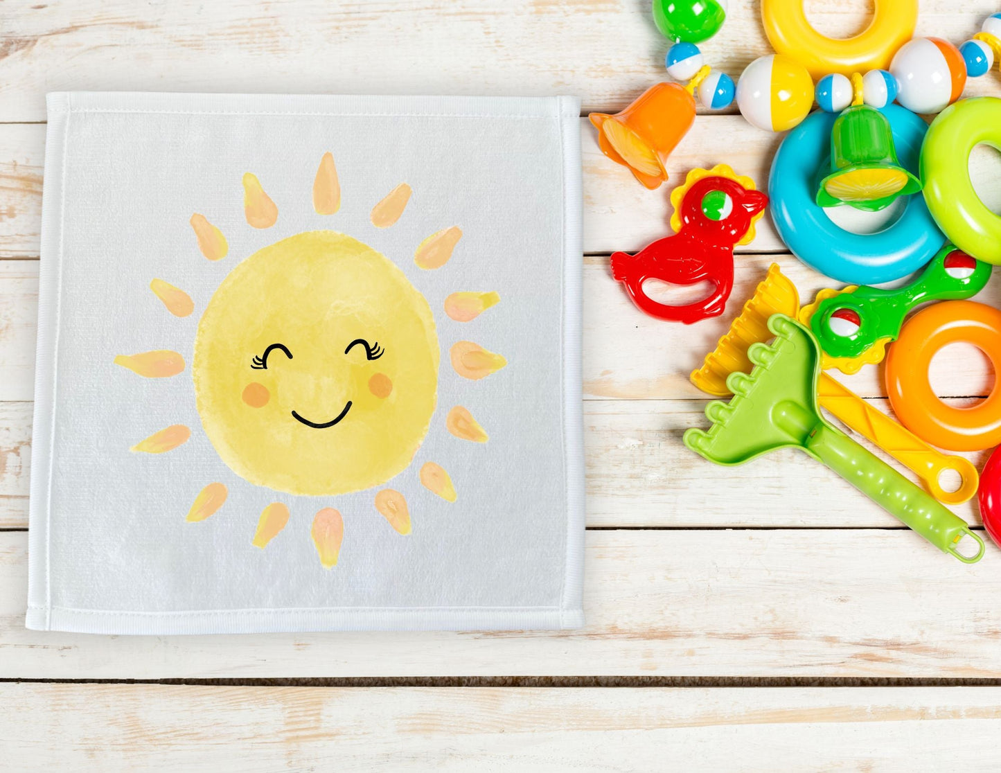 Smiling Sun Washcloth - MerikaArt