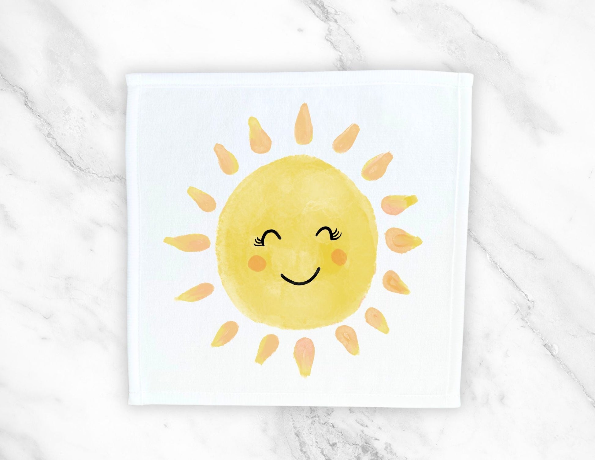 Smiling Sun Washcloth - MerikaArt