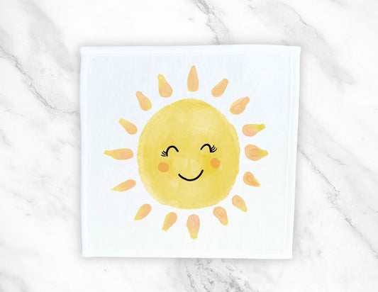 Smiling Sun Washcloth - MerikaArt