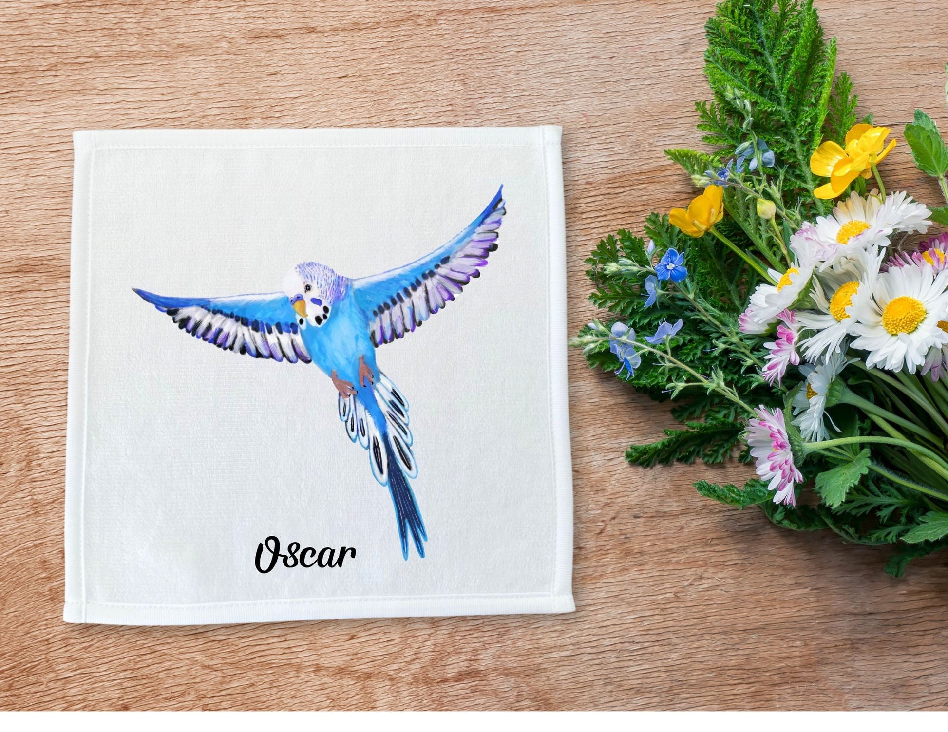 Soaring Budgie Washcloth – A Vibrant Touch for Bird Enthusiasts - MerikaArt