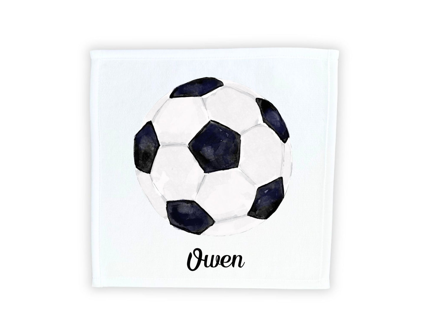 Soccer Ball Washcloth - Kids Bthroom Towel - MerikaArt