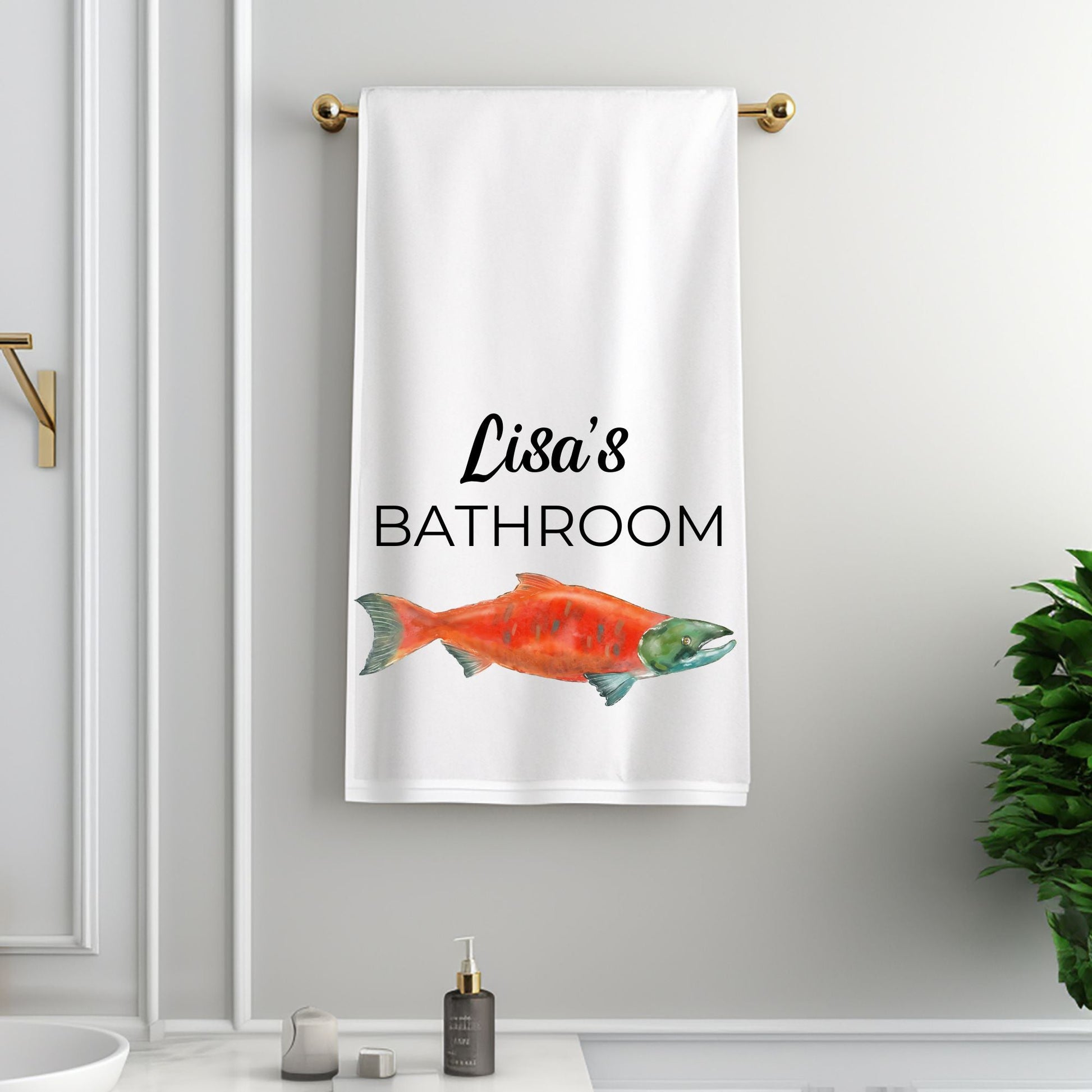 Sockeye Salmon Bathroom Towel - MerikaArt