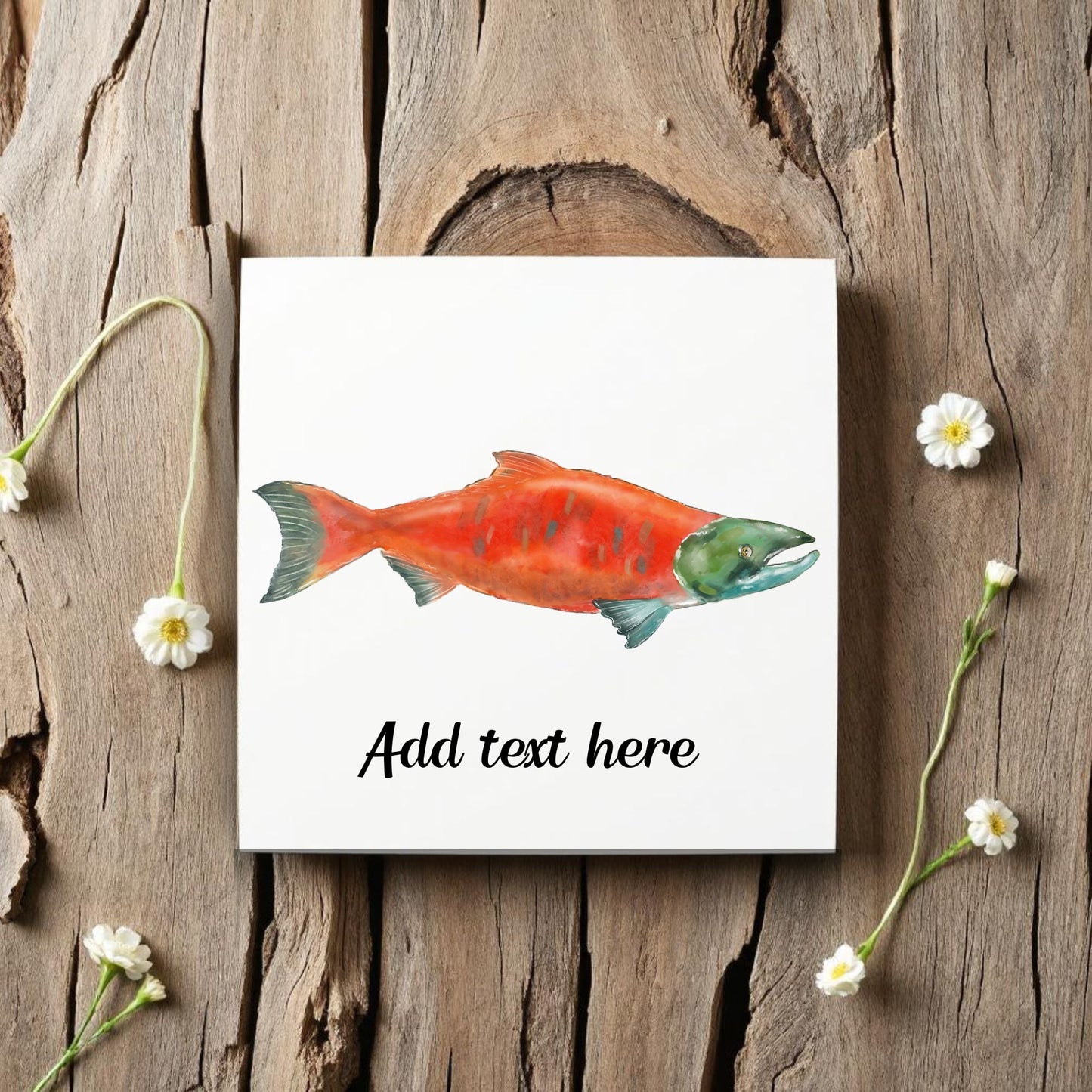 Sockeye Salmon Ceramic Tile – Handcrafted Marine Art - MerikaArt