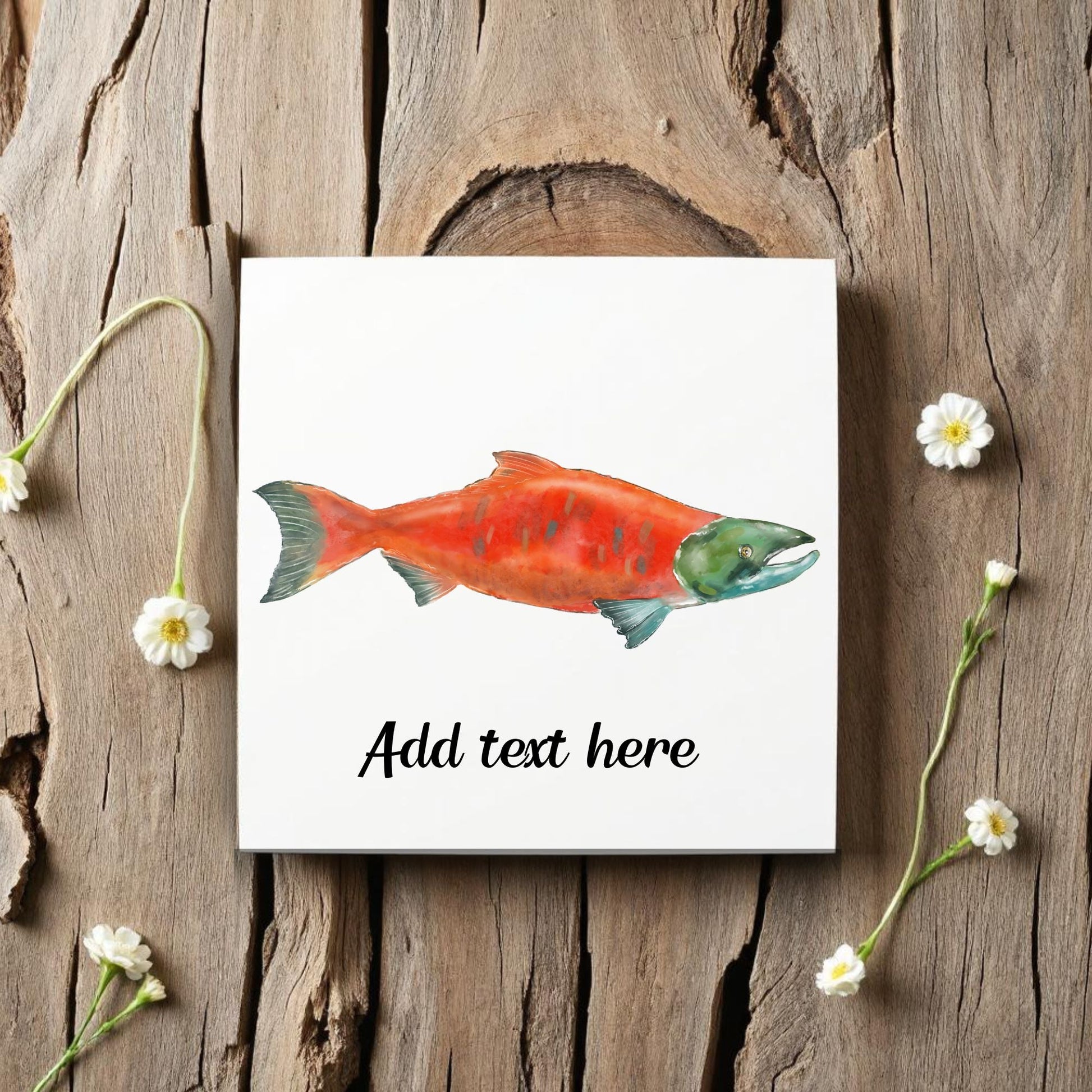 Sockeye Salmon Ceramic Tile – Handcrafted Marine Art - MerikaArt