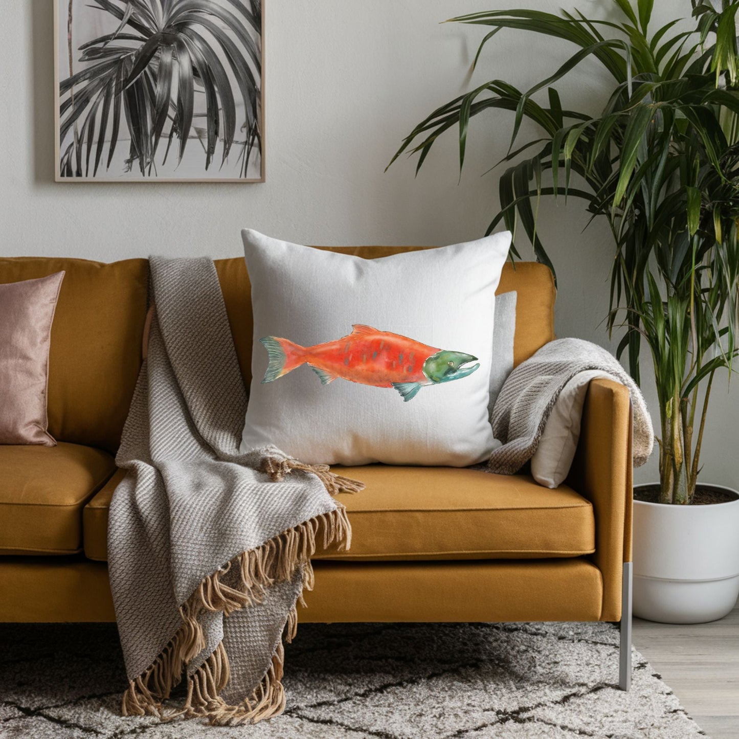 Sockeye Salmon Pillow - MerikaArt