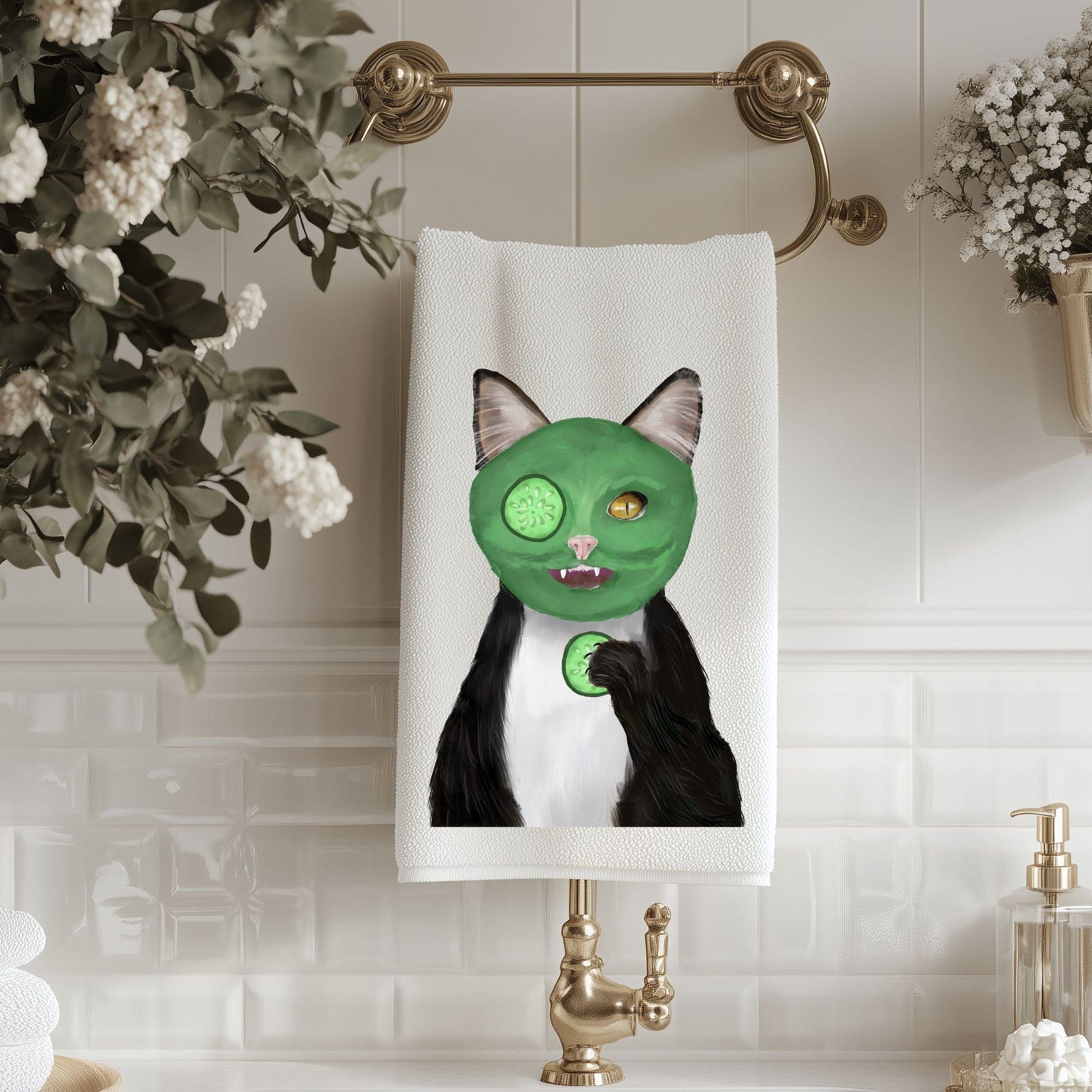 Spa Cat Bathroom Towel - MerikaArt