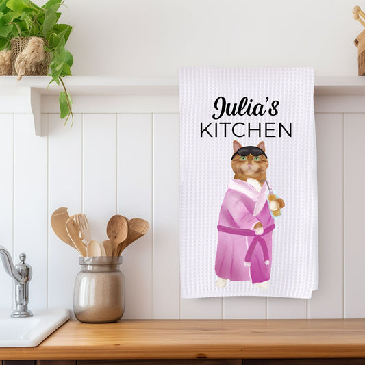 Spa Cat Kitchen Towel - MerikaArt