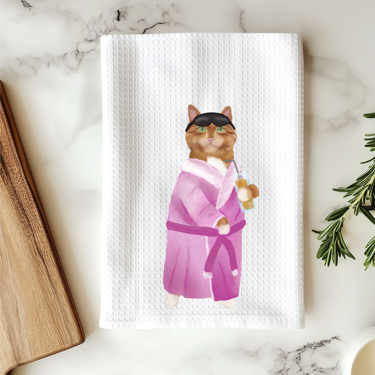 Spa Cat Kitchen Towel - MerikaArt