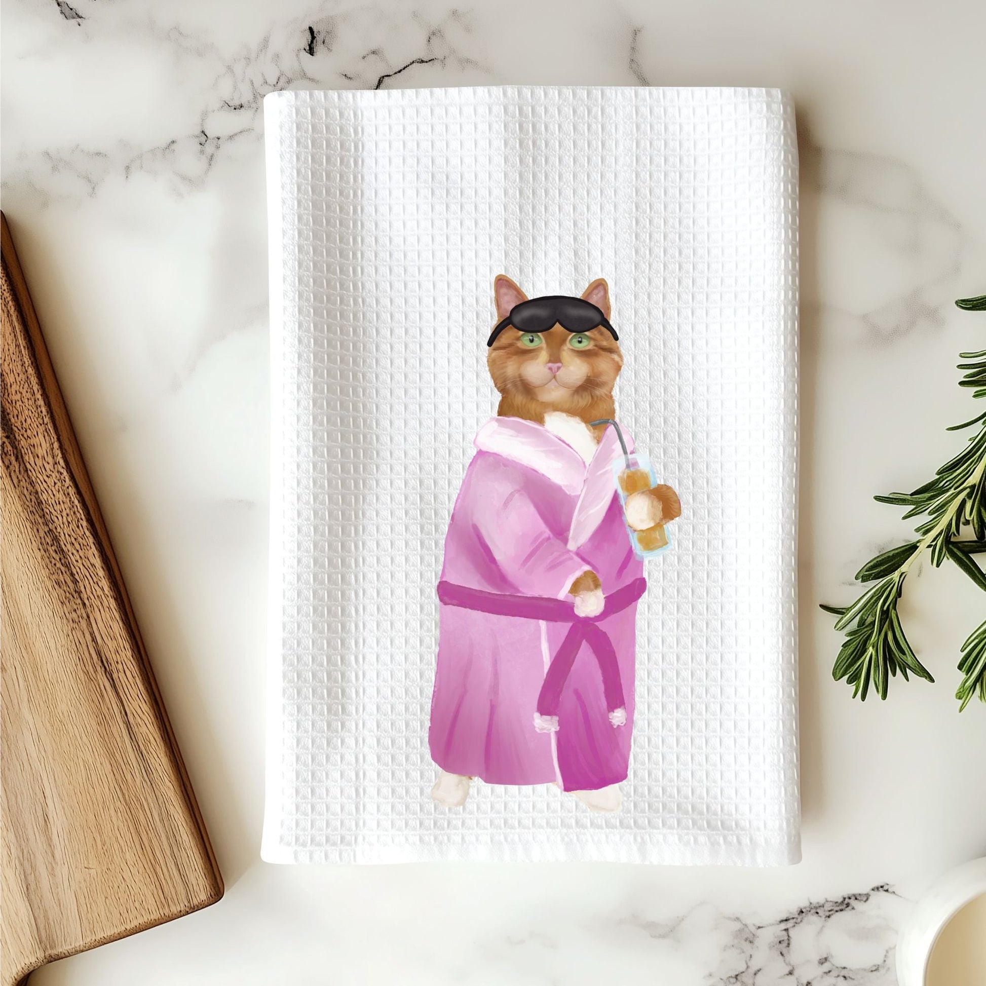 Spa Cat Kitchen Towel - MerikaArt
