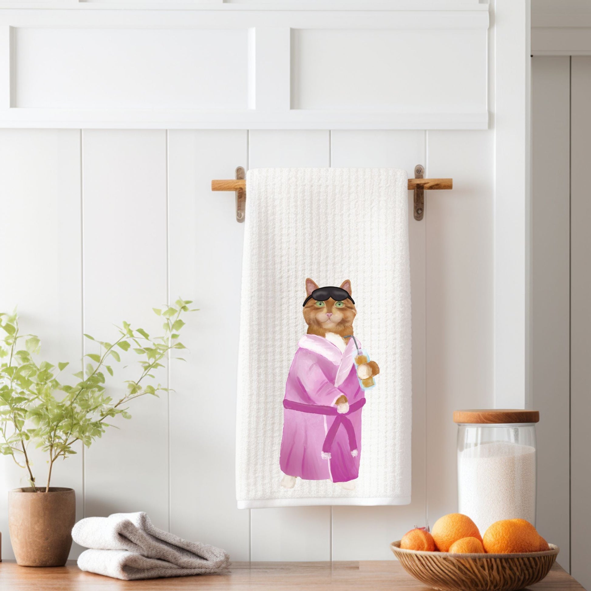 Spa Cat Kitchen Towel - MerikaArt