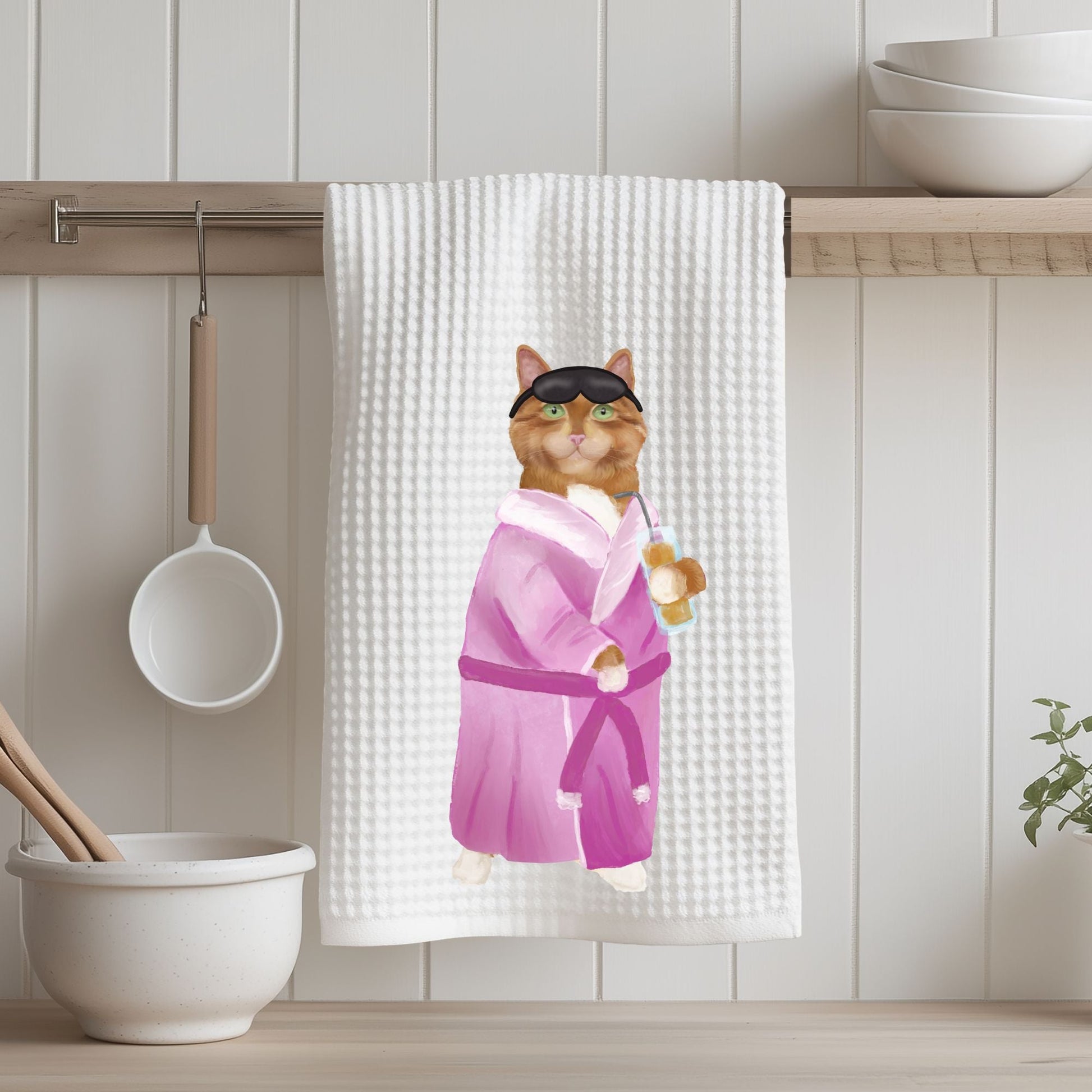 Spa Cat Kitchen Towel - MerikaArt