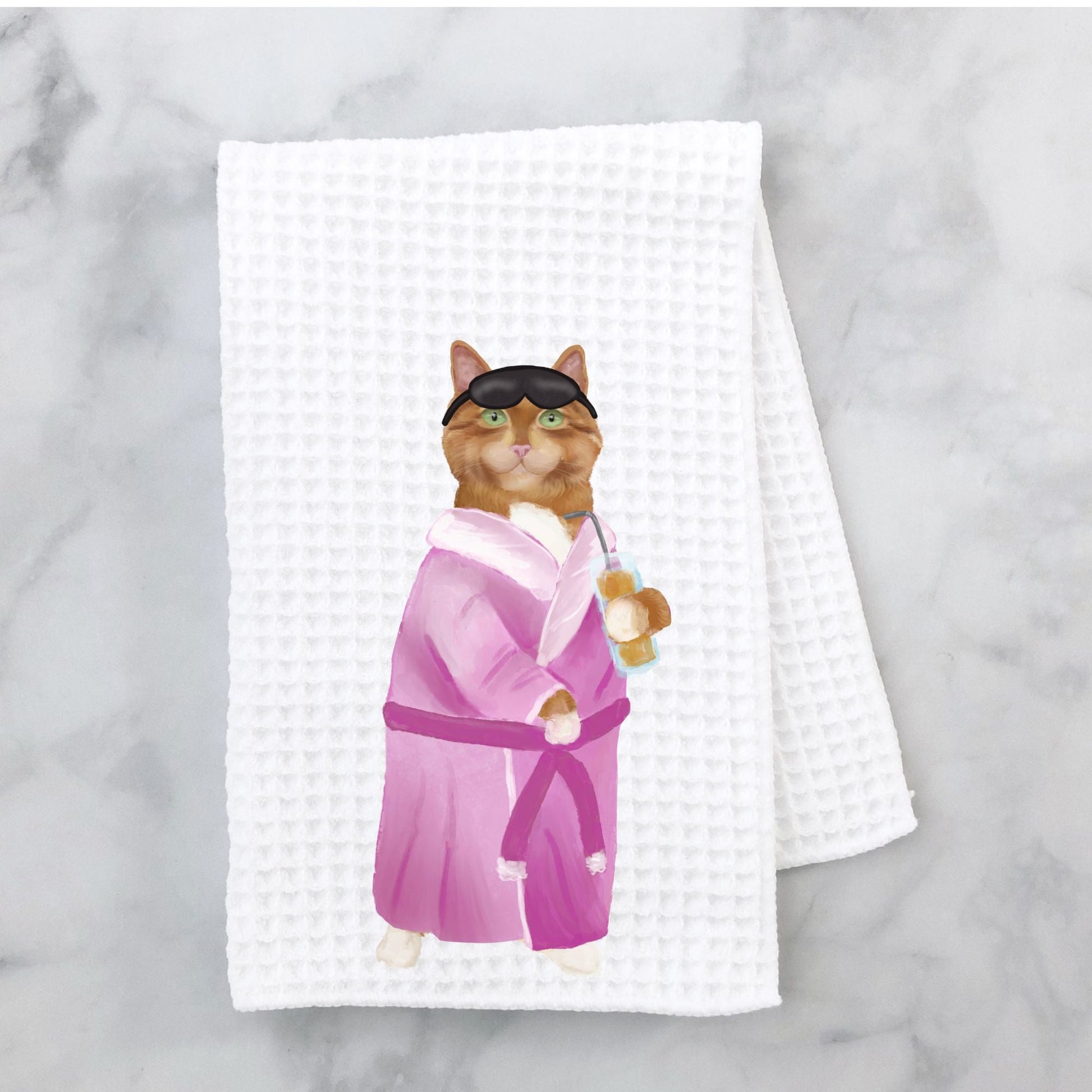 Spa Cat Kitchen Towel - MerikaArt