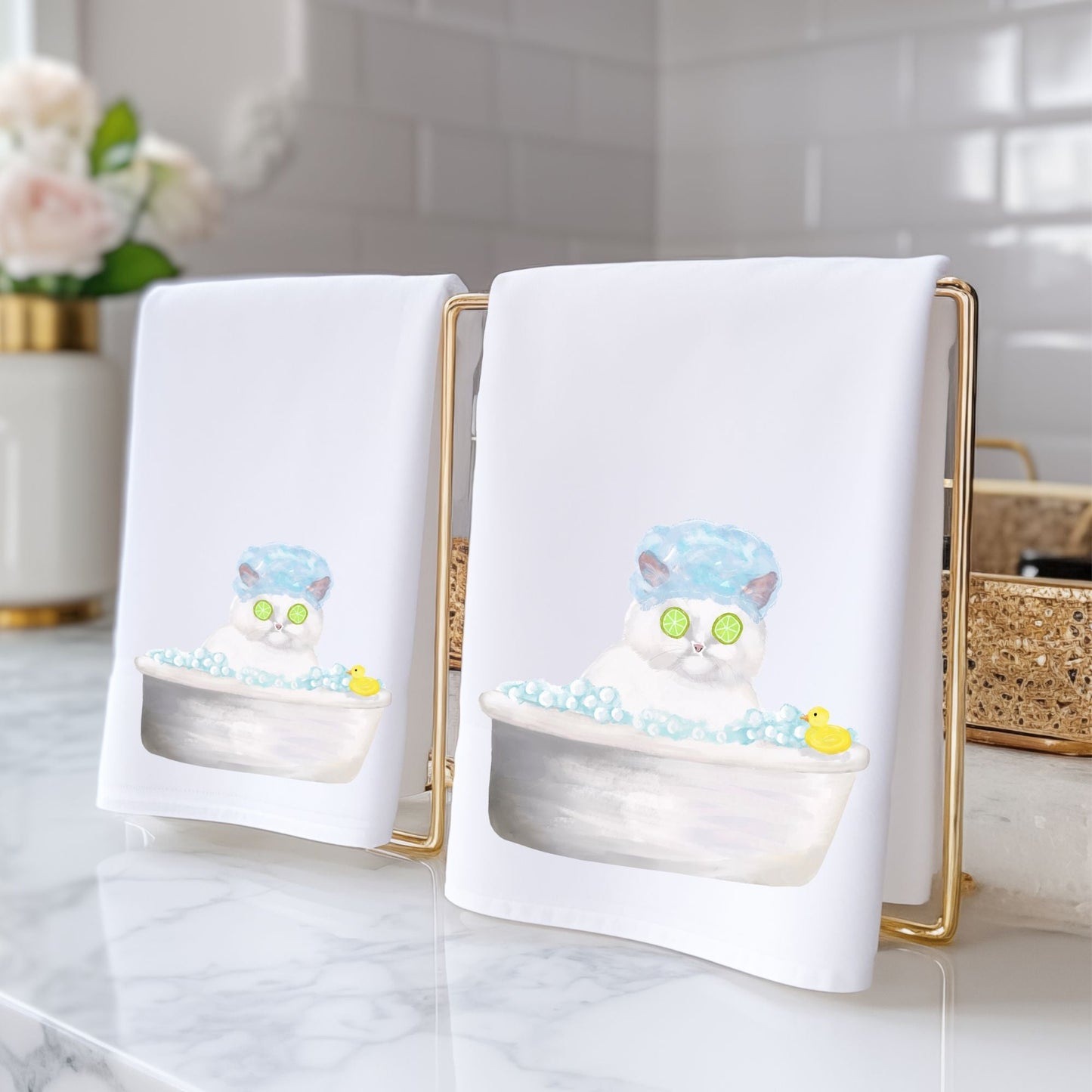 Spa Day Cat Bath Towel - MerikaArt