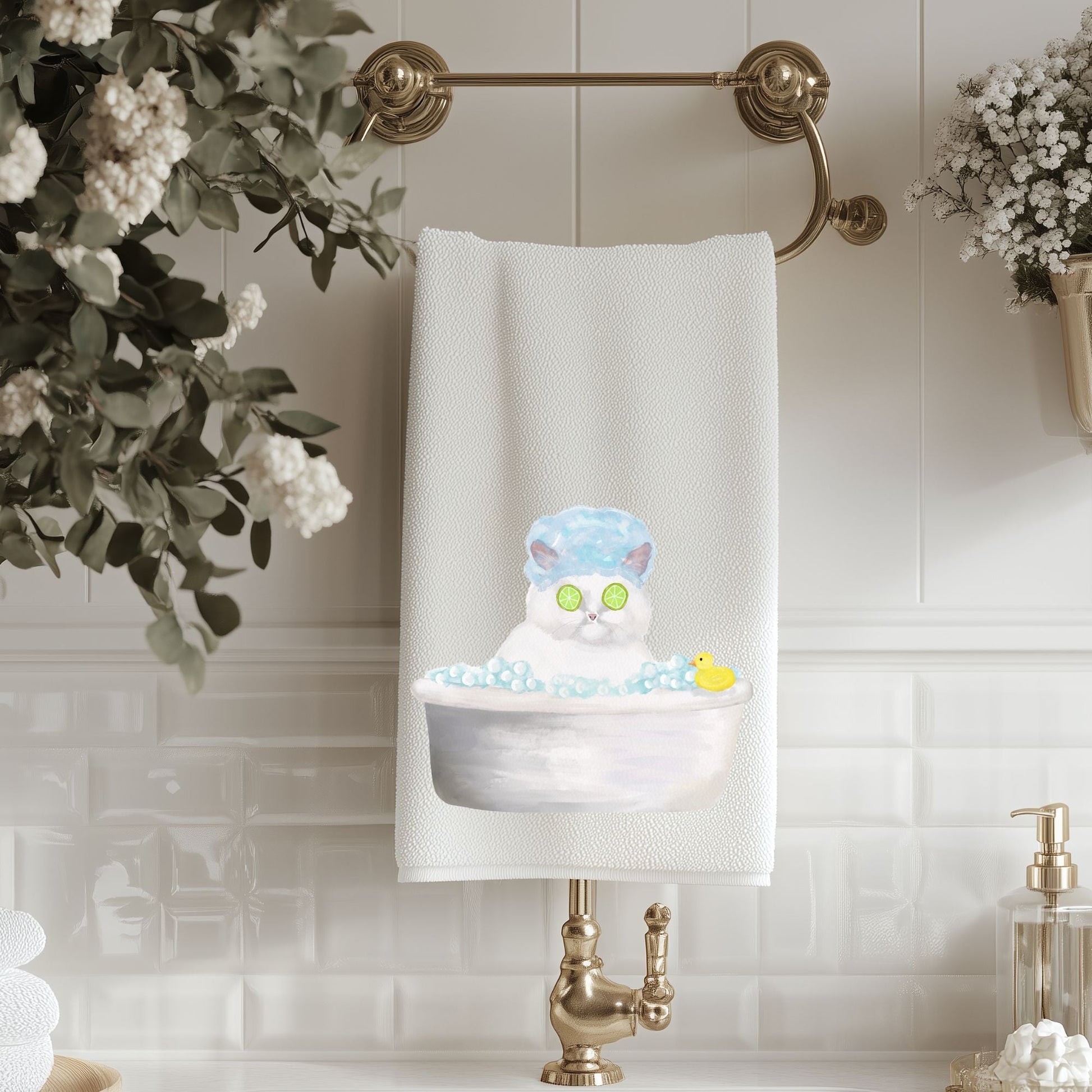 Spa Day Cat Bath Towel - MerikaArt
