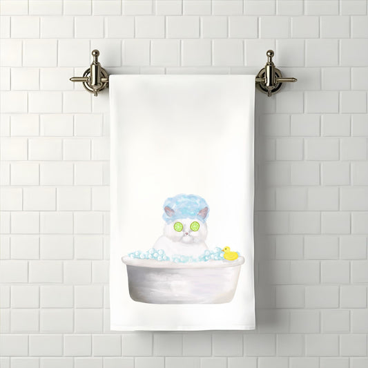 Spa Day Cat Bath Towel - MerikaArt