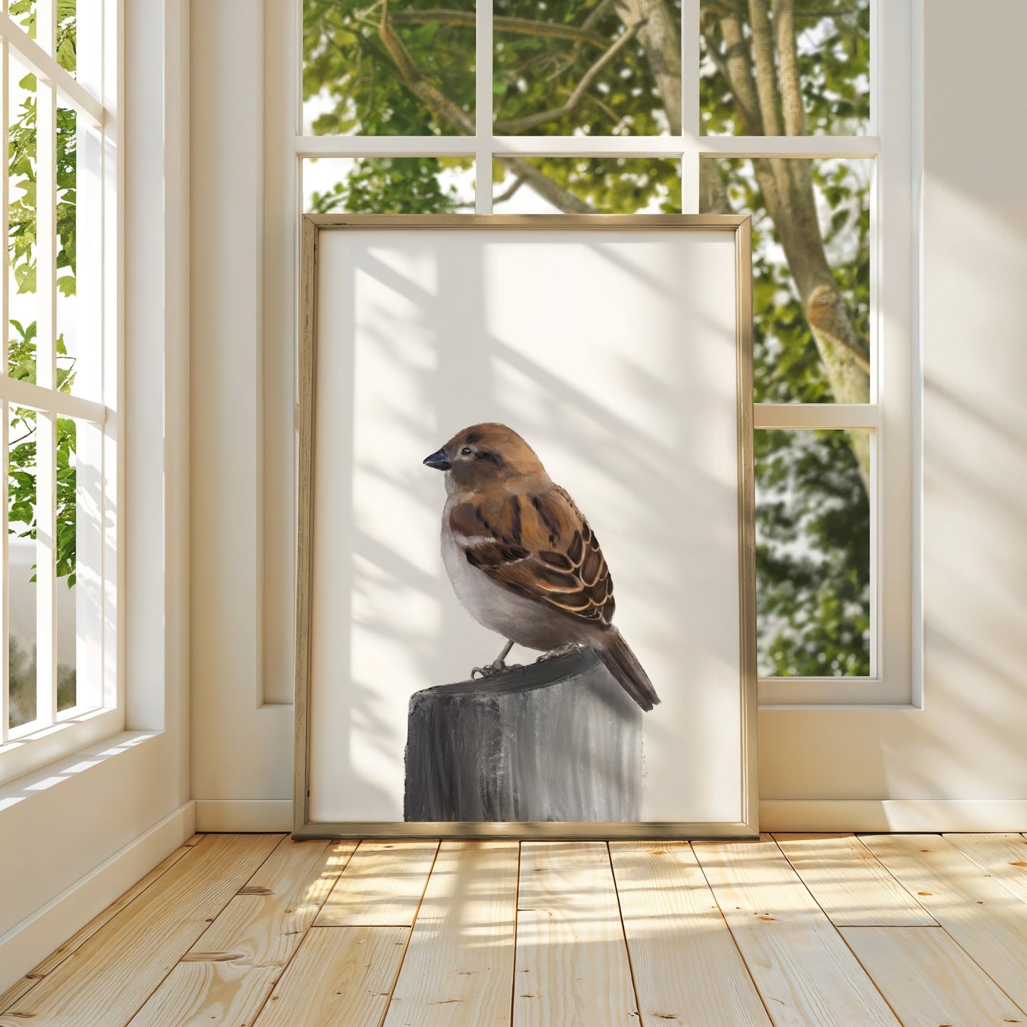 Sparrow Art Print – Subtle and Charming Bird Decor for Nature Lovers - MerikaArt