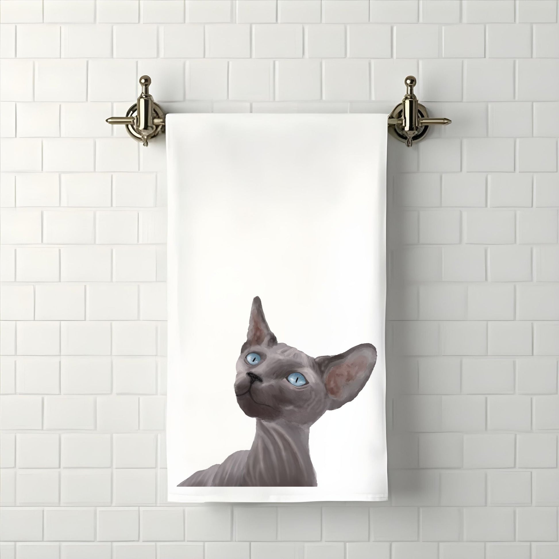 Sphynx Cat Bathroom Towel - MerikaArt