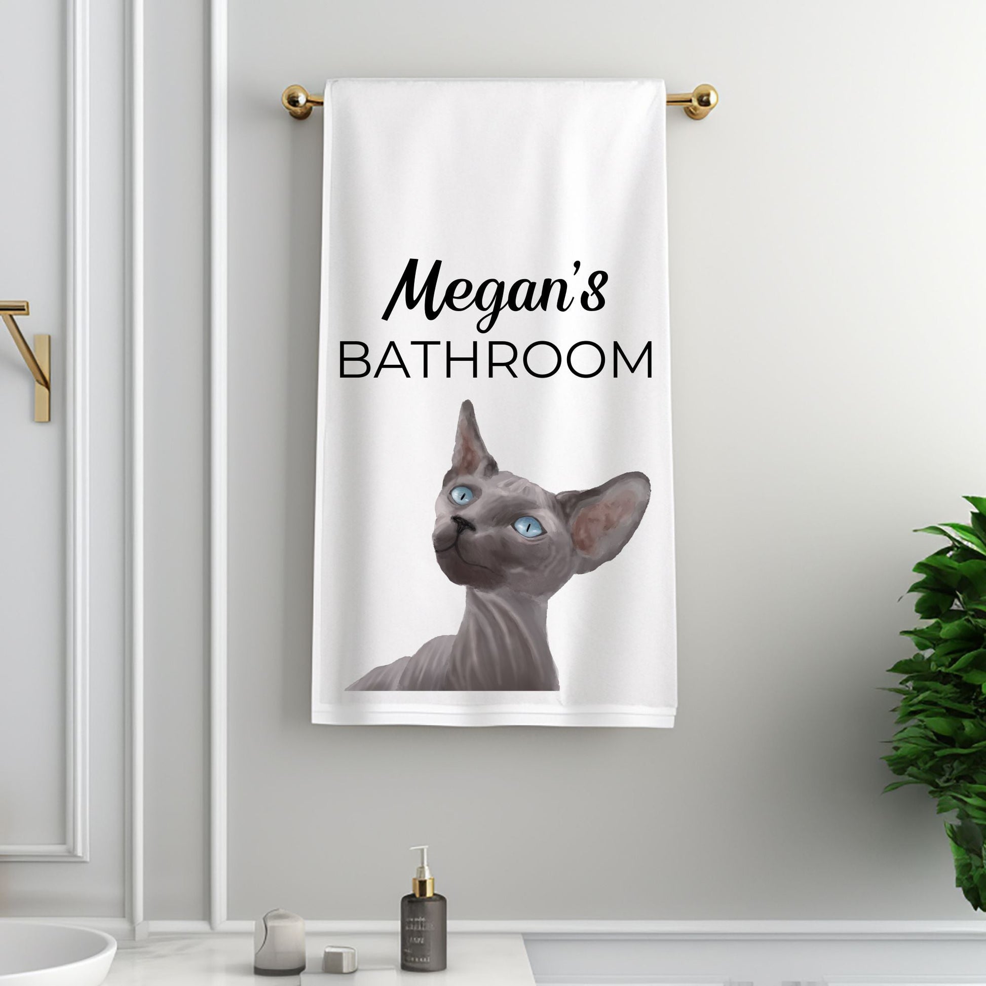 Sphynx Cat Bathroom Towel - MerikaArt