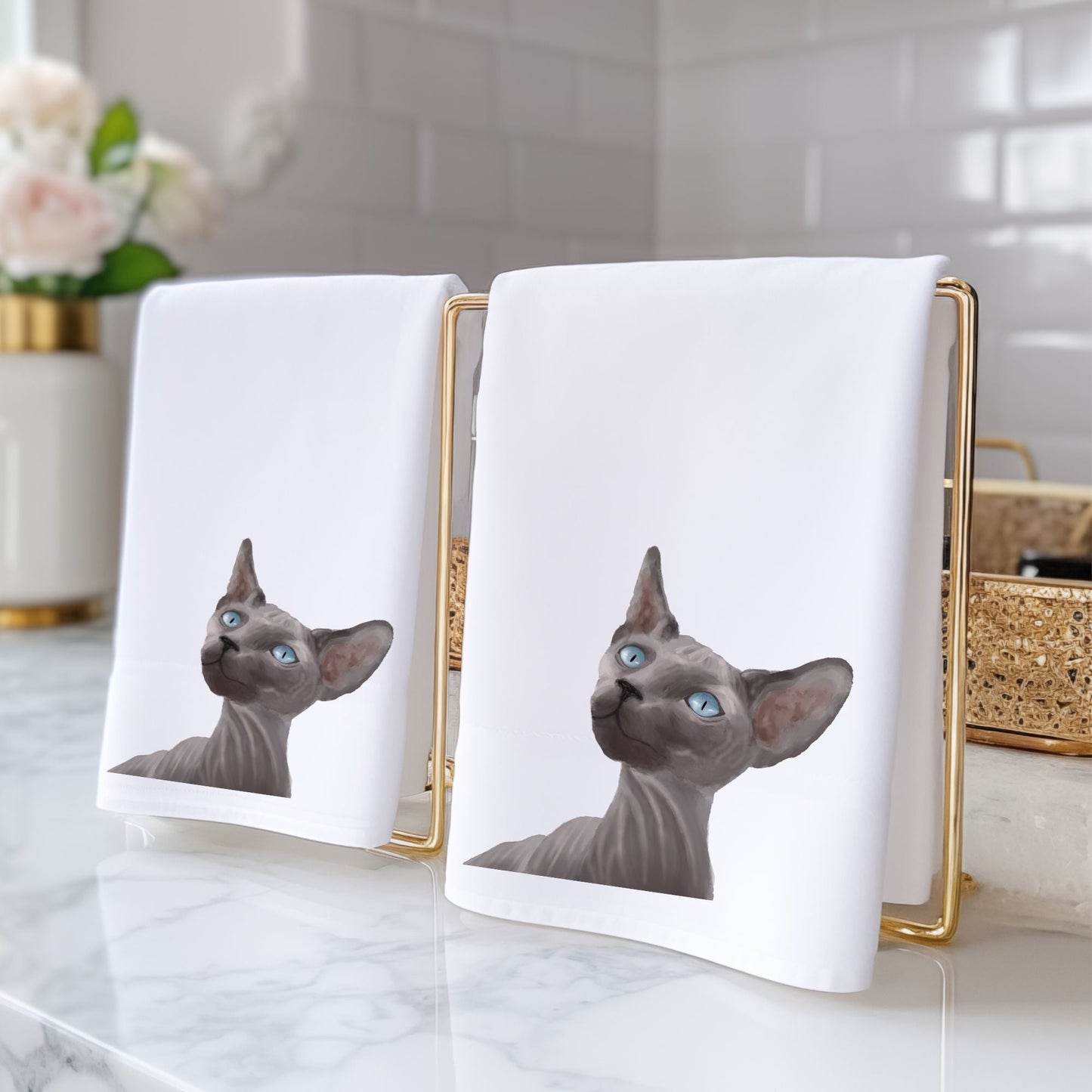 Sphynx Cat Bathroom Towel - MerikaArt