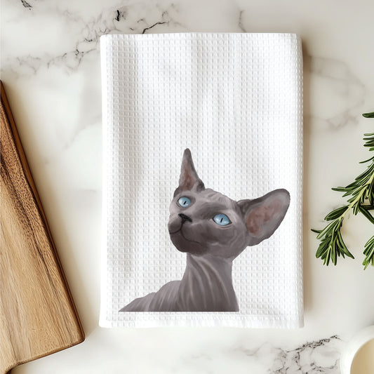 Sphynx Cat Kitchen Towel - MerikaArt