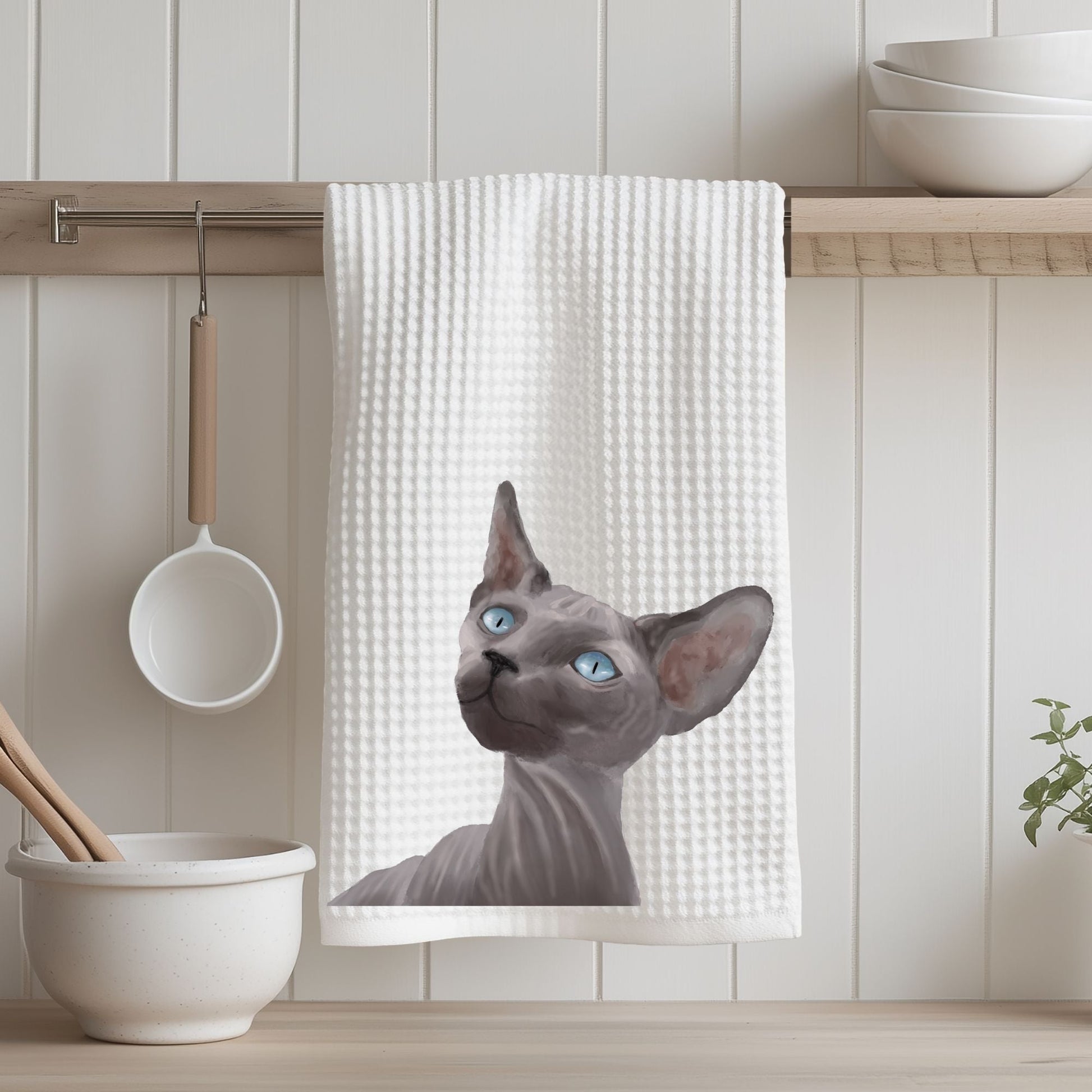 Sphynx Cat Kitchen Towel - MerikaArt