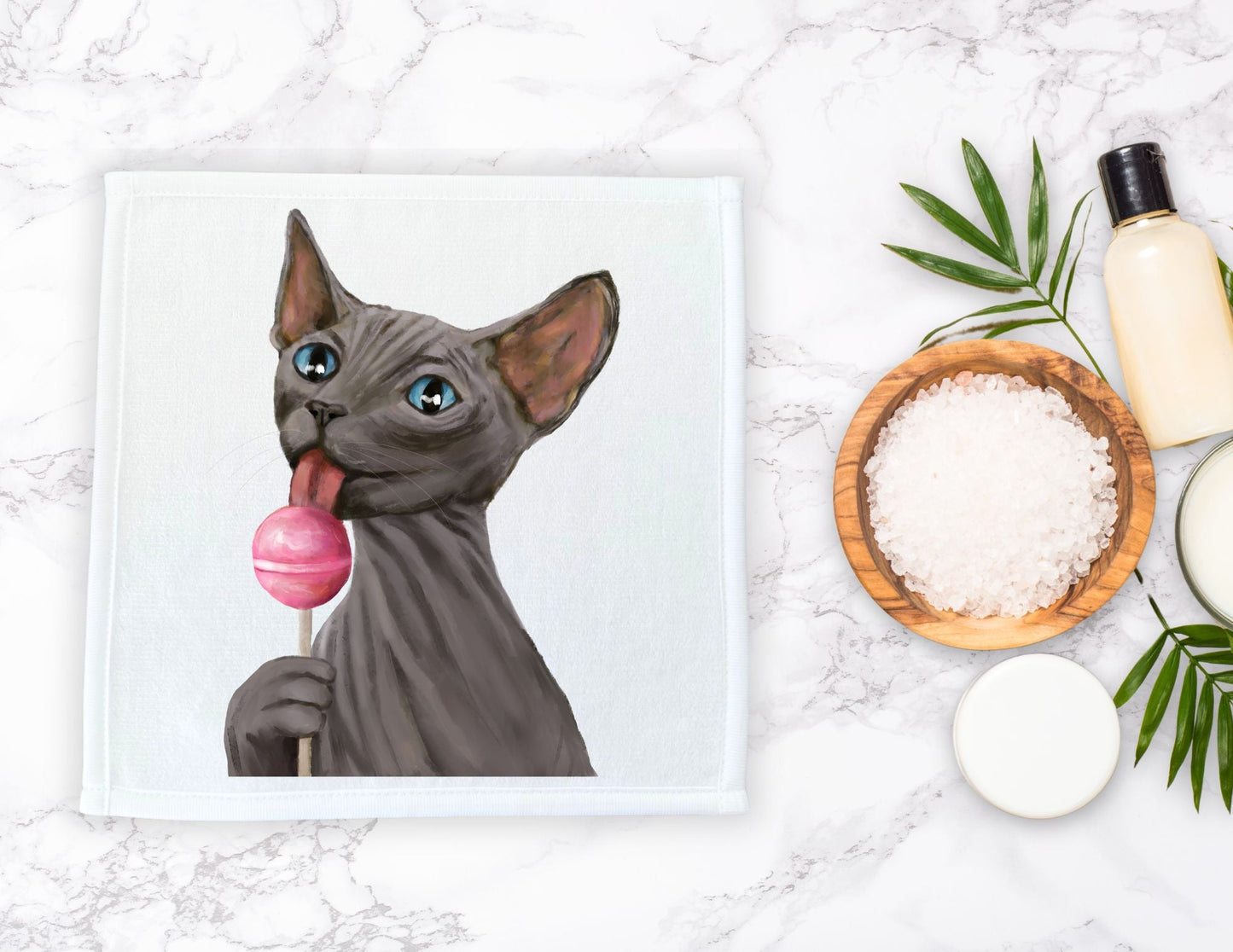 Sphynx Cat Washcloth - MerikaArt