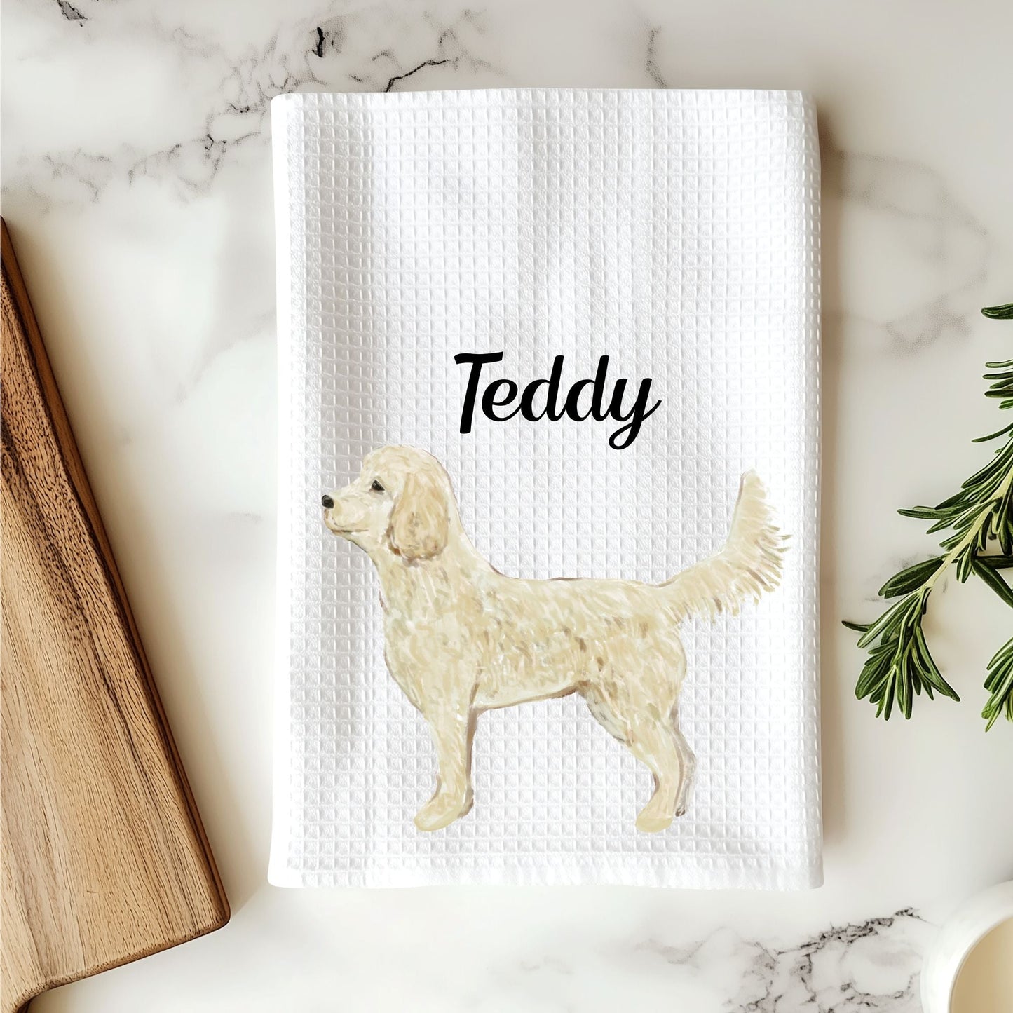Standing Goldendoodle Kitchen Towel - MerikaArt